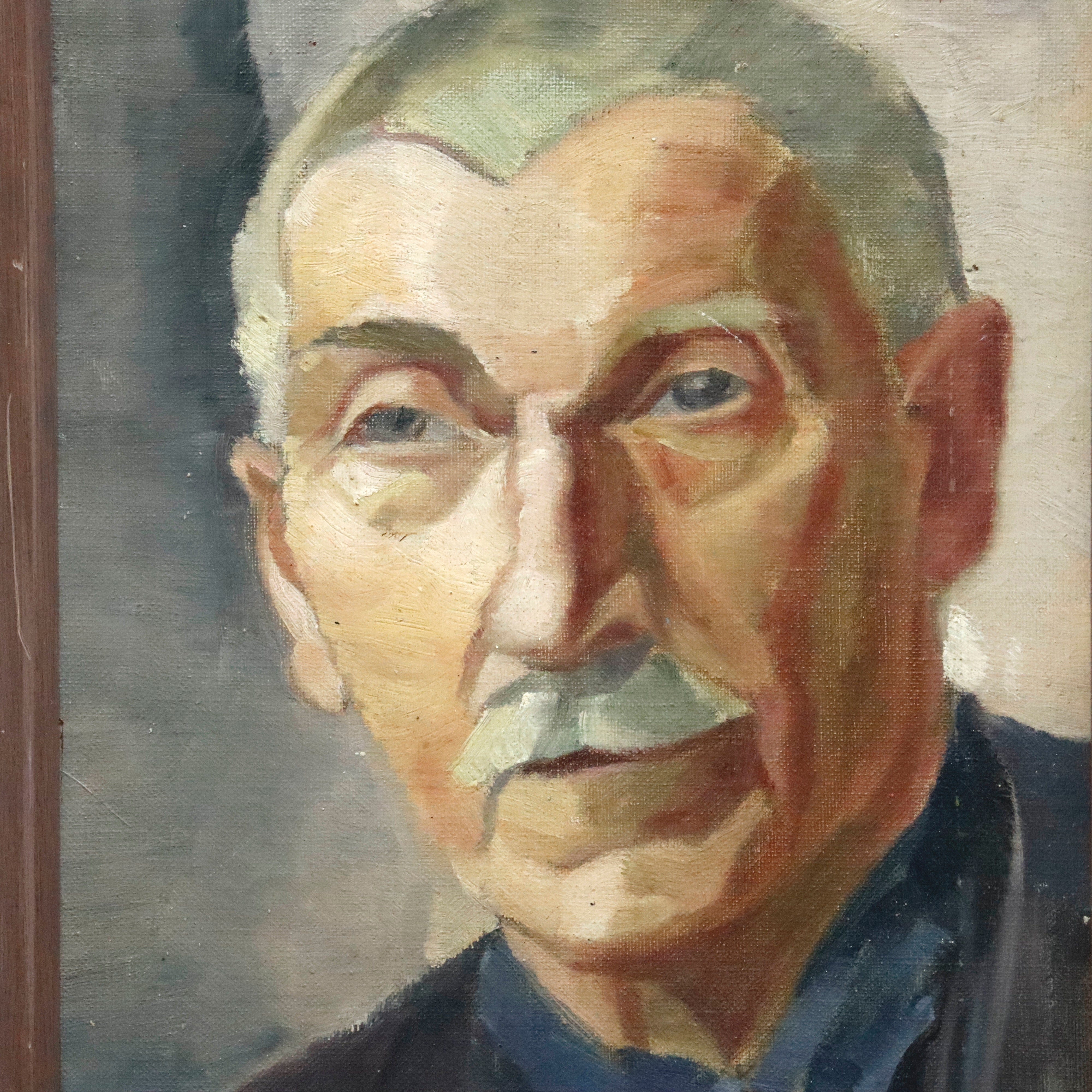 AW948: Mid Century Portrait of a Gentleman Oil on Canvas Painting