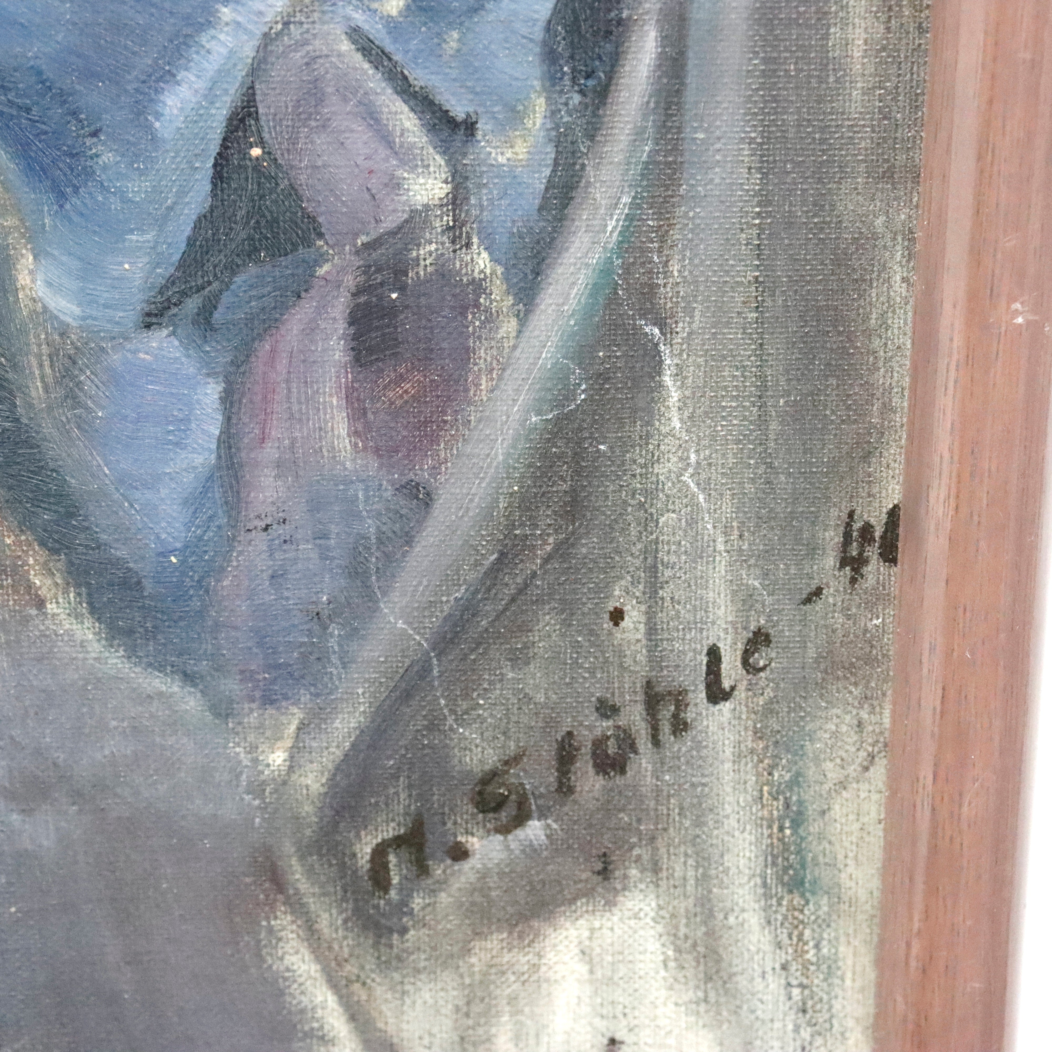 AW948: Mid Century Portrait of a Gentleman Oil on Canvas Painting