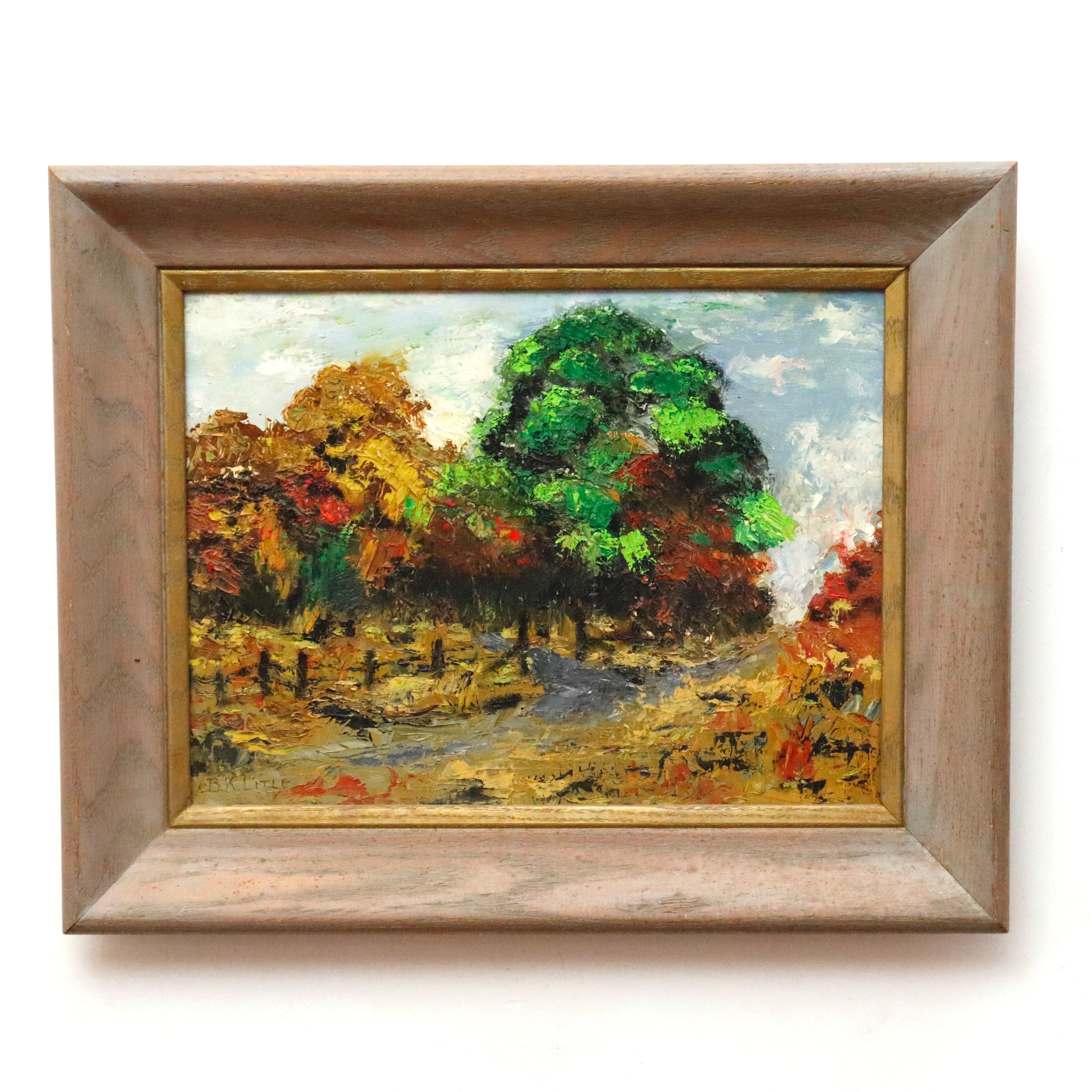 BK Litle Oil on Masonite Board Landscape Painting | Work of Man