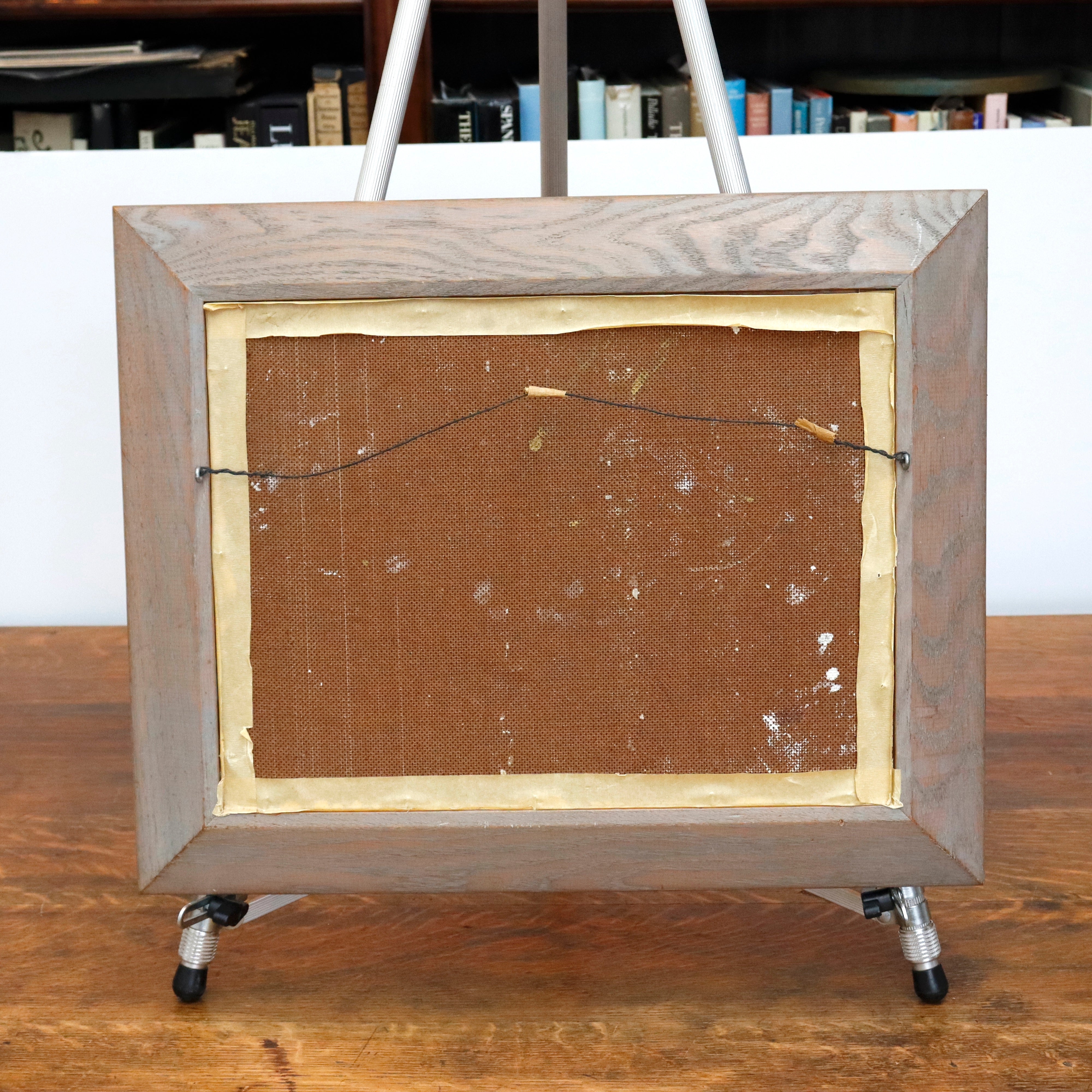 AW961: BK Litle Oil on Masonite Board Landscape Painting Early 20th Century