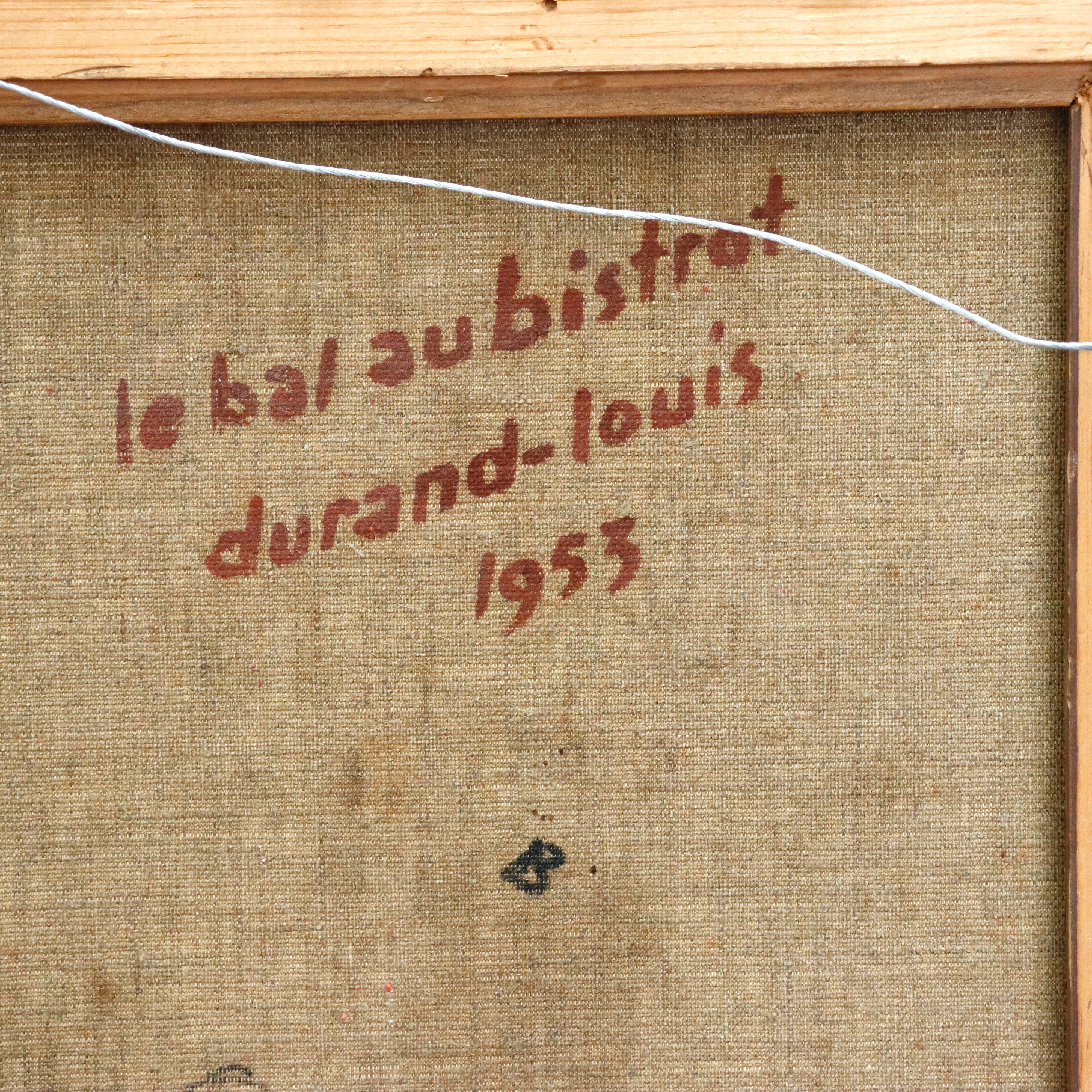 AW114: Durand - Louis French Bistro Oil on Canvas Painting Circa 1953