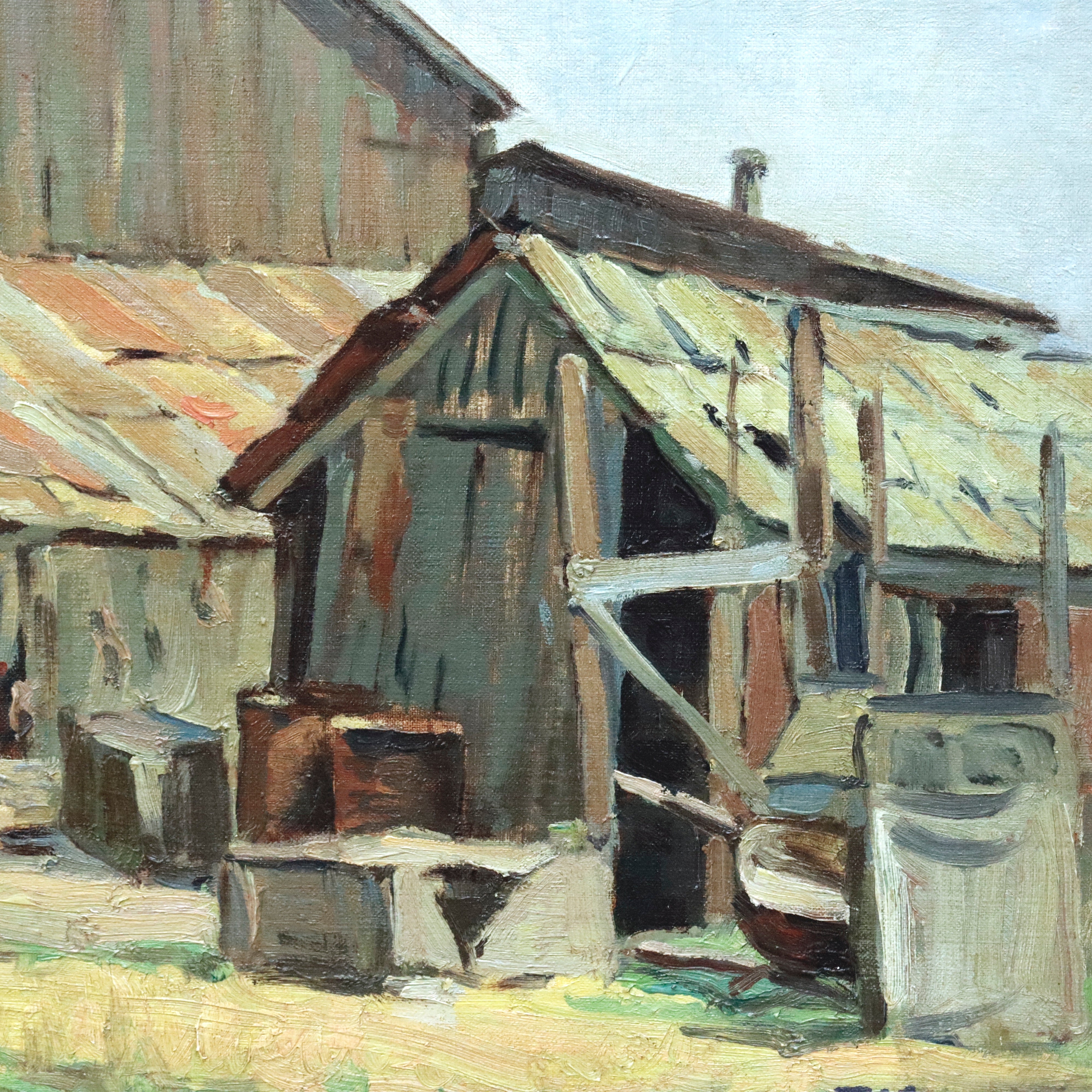 AW964: Fritz Kocher Arnaz Ranch Oil on Canvas Laid to Board Painting Los Angeles Circa 1940