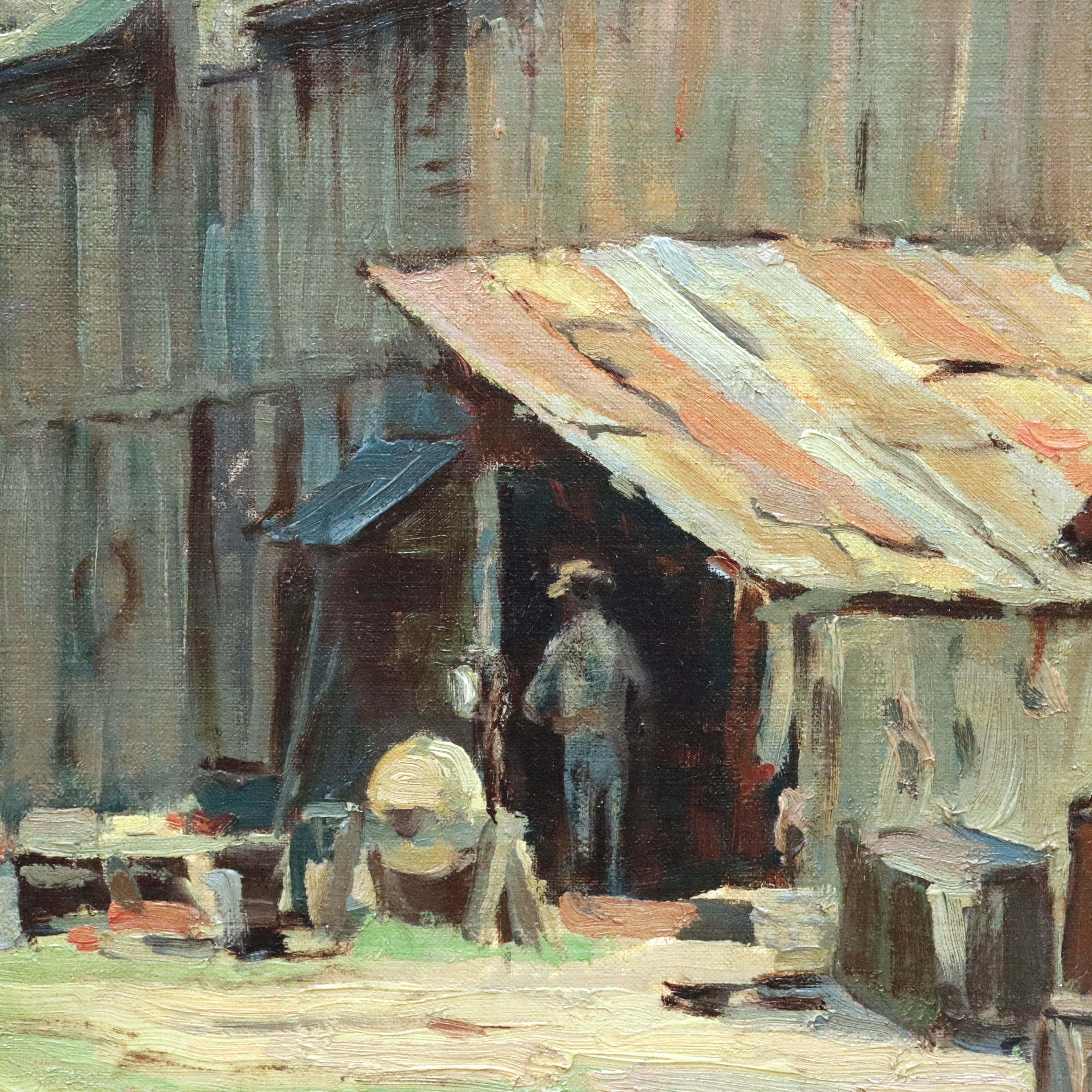 AW964: Fritz Kocher Arnaz Ranch Oil on Canvas Laid to Board Painting Los Angeles Circa 1940