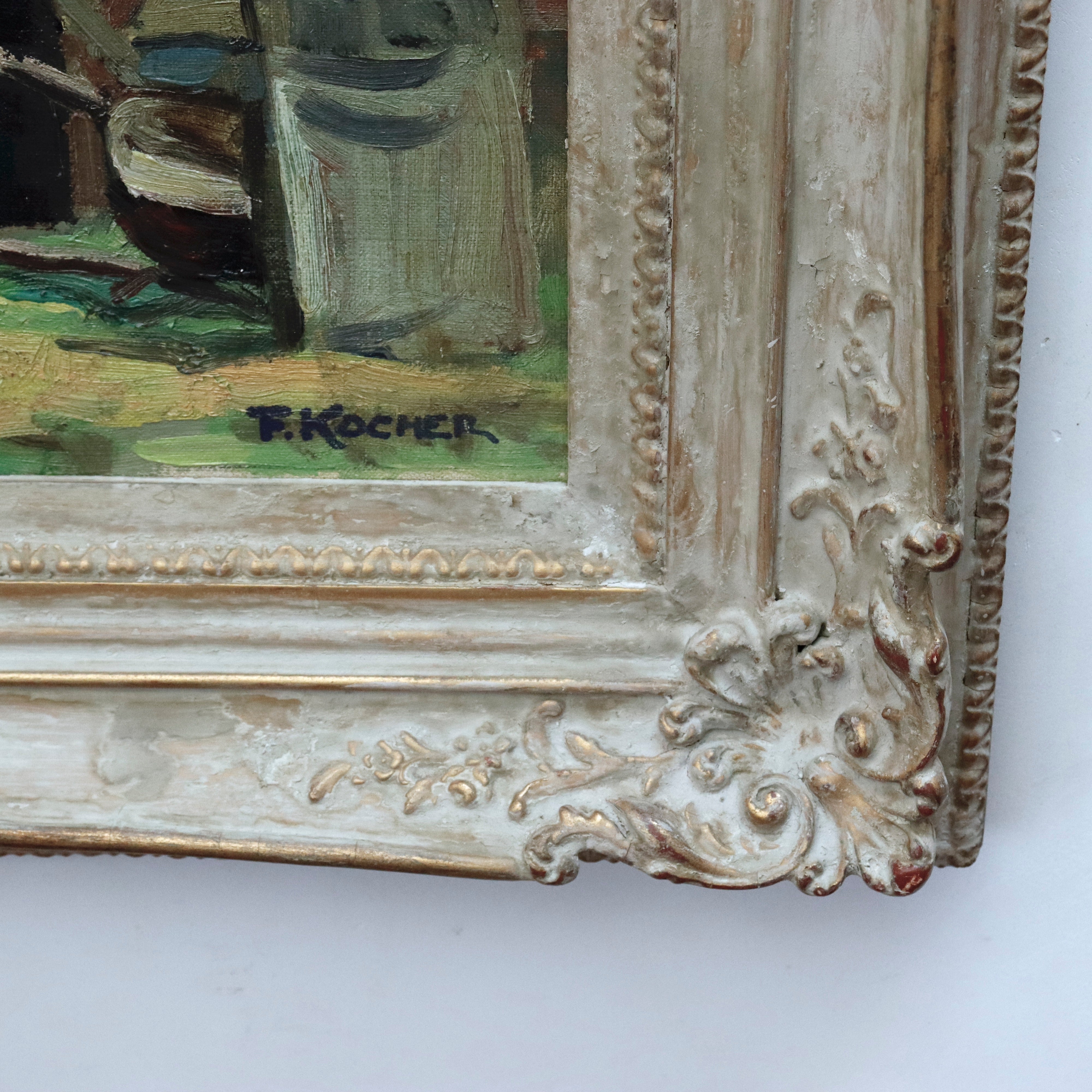 AW964: Fritz Kocher Arnaz Ranch Oil on Canvas Laid to Board Painting Los Angeles Circa 1940