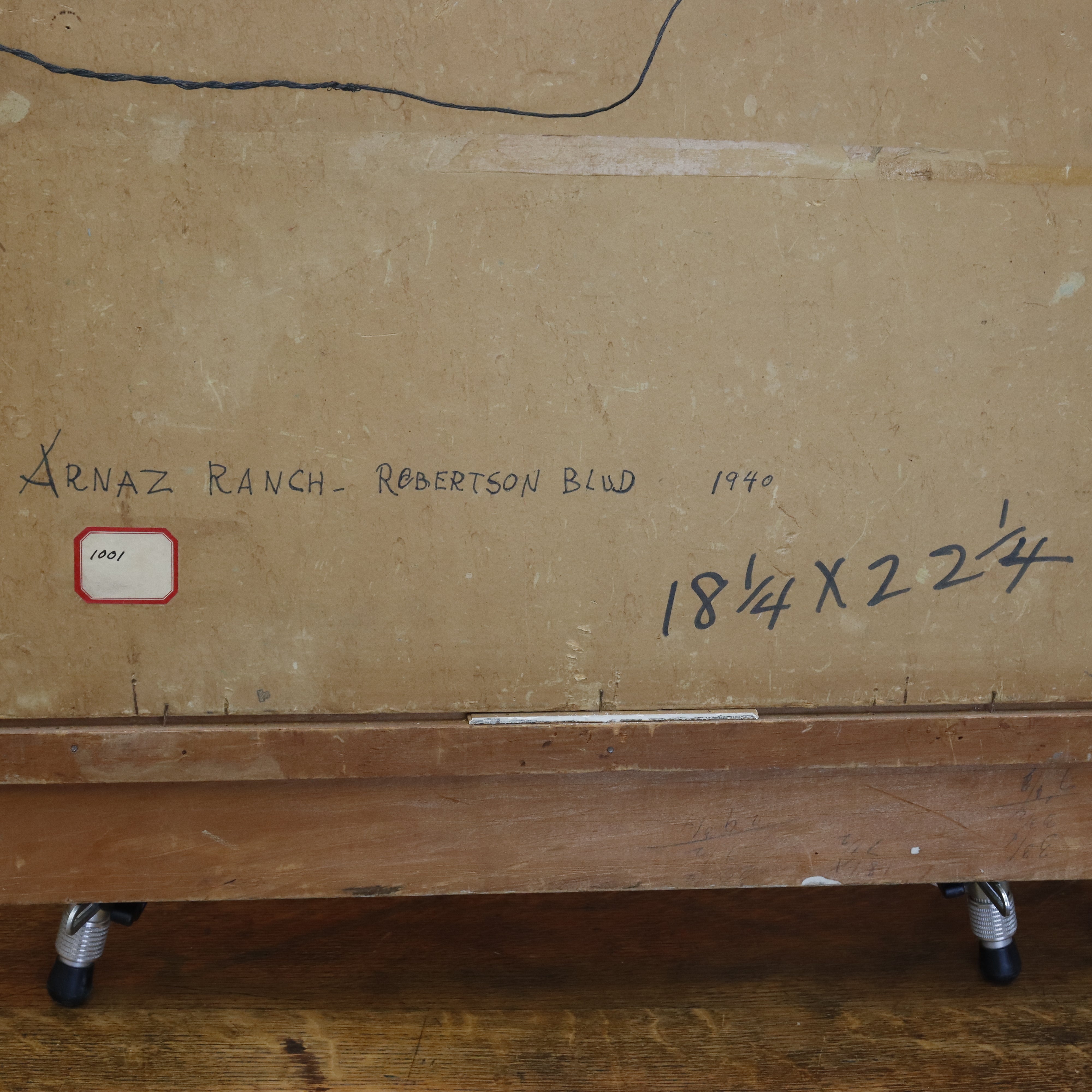 AW964: Fritz Kocher Arnaz Ranch Oil on Canvas Laid to Board Painting Los Angeles Circa 1940