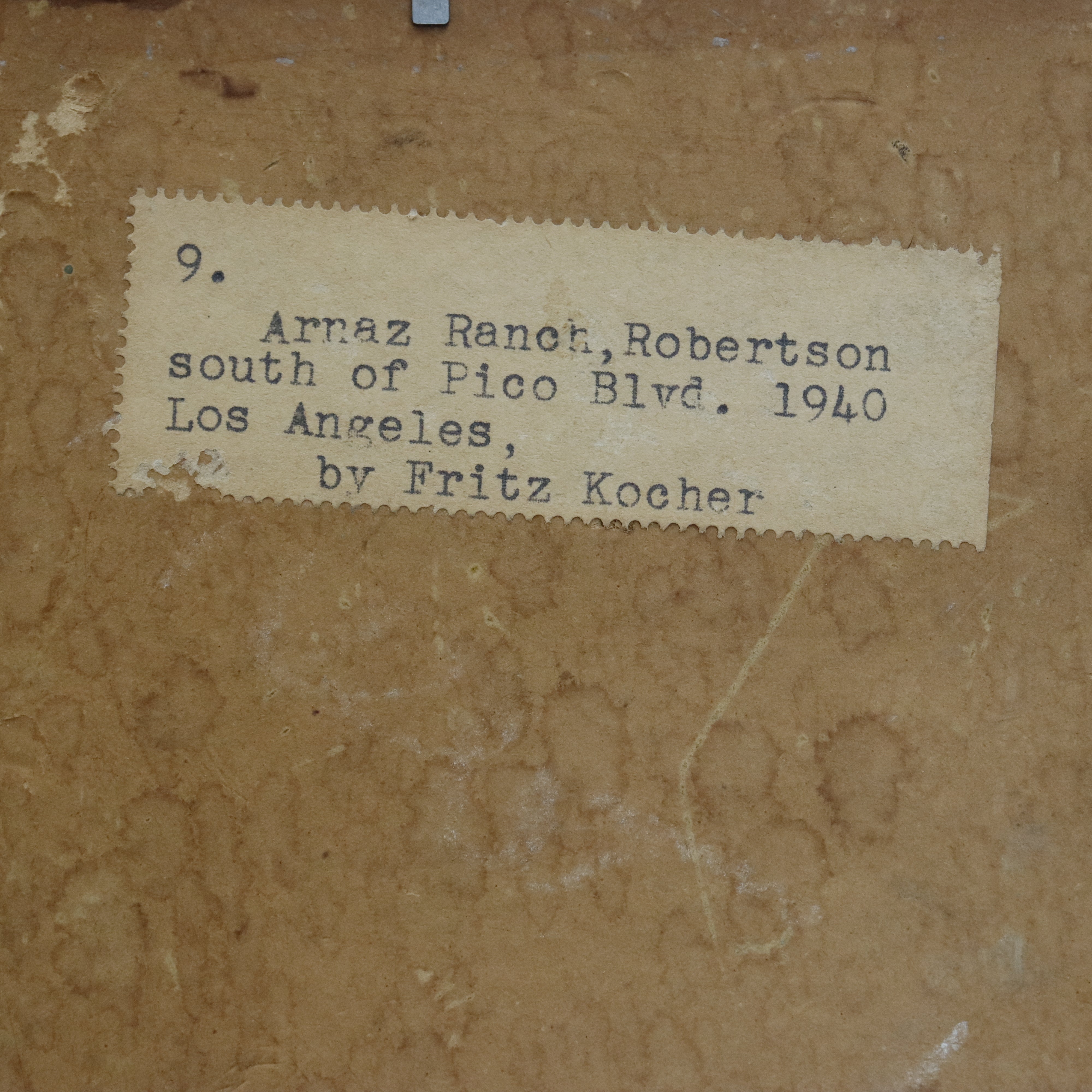 AW964: Fritz Kocher Arnaz Ranch Oil on Canvas Laid to Board Painting Los Angeles Circa 1940