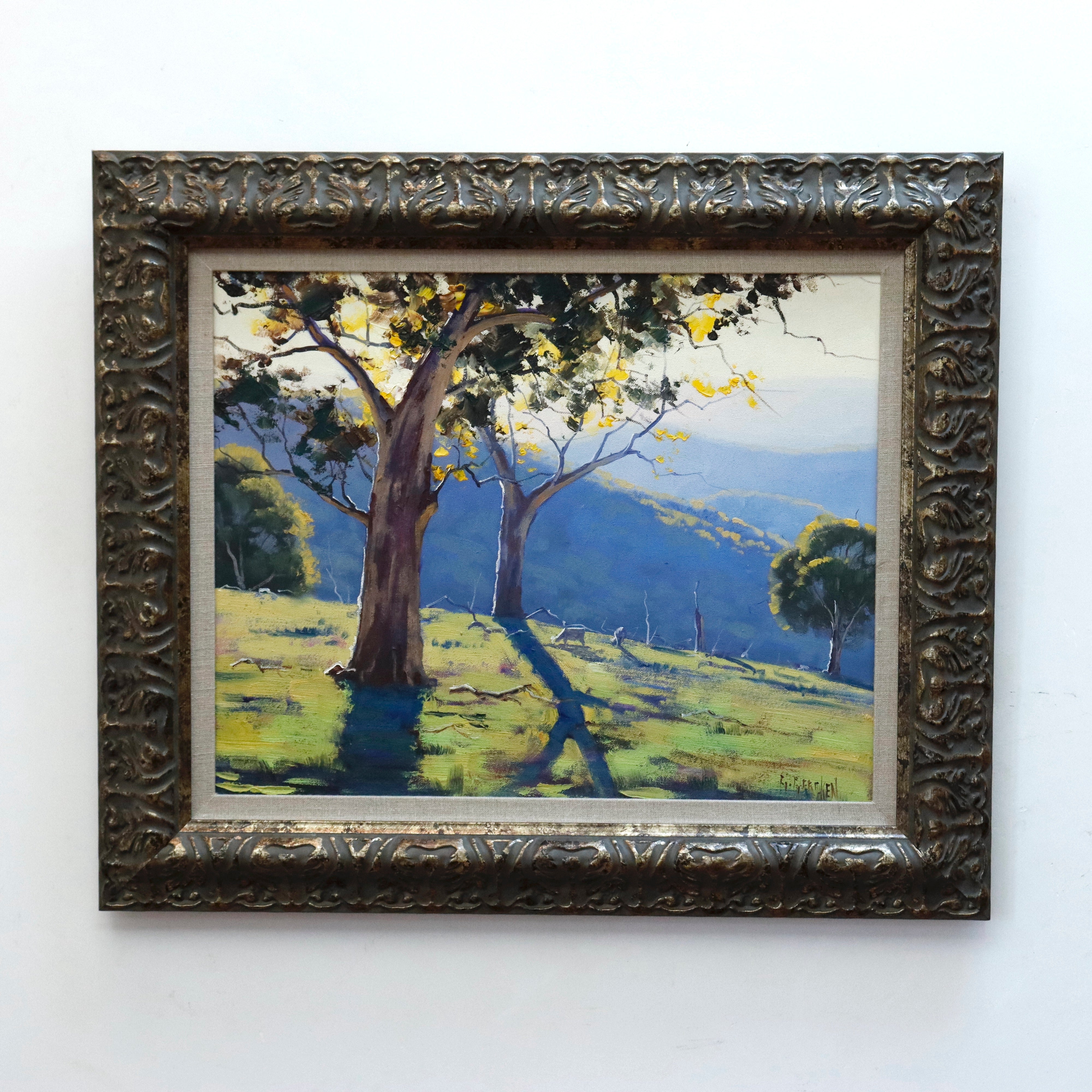 Graham Gercken Australian Blue Mountains Landscape Turin Hills Oil on Canvas Painting | Work of Man