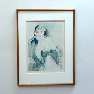 Erika Hoene Limited Edition Watercolor of Woman With Flowers in Her Hair | Work of Man