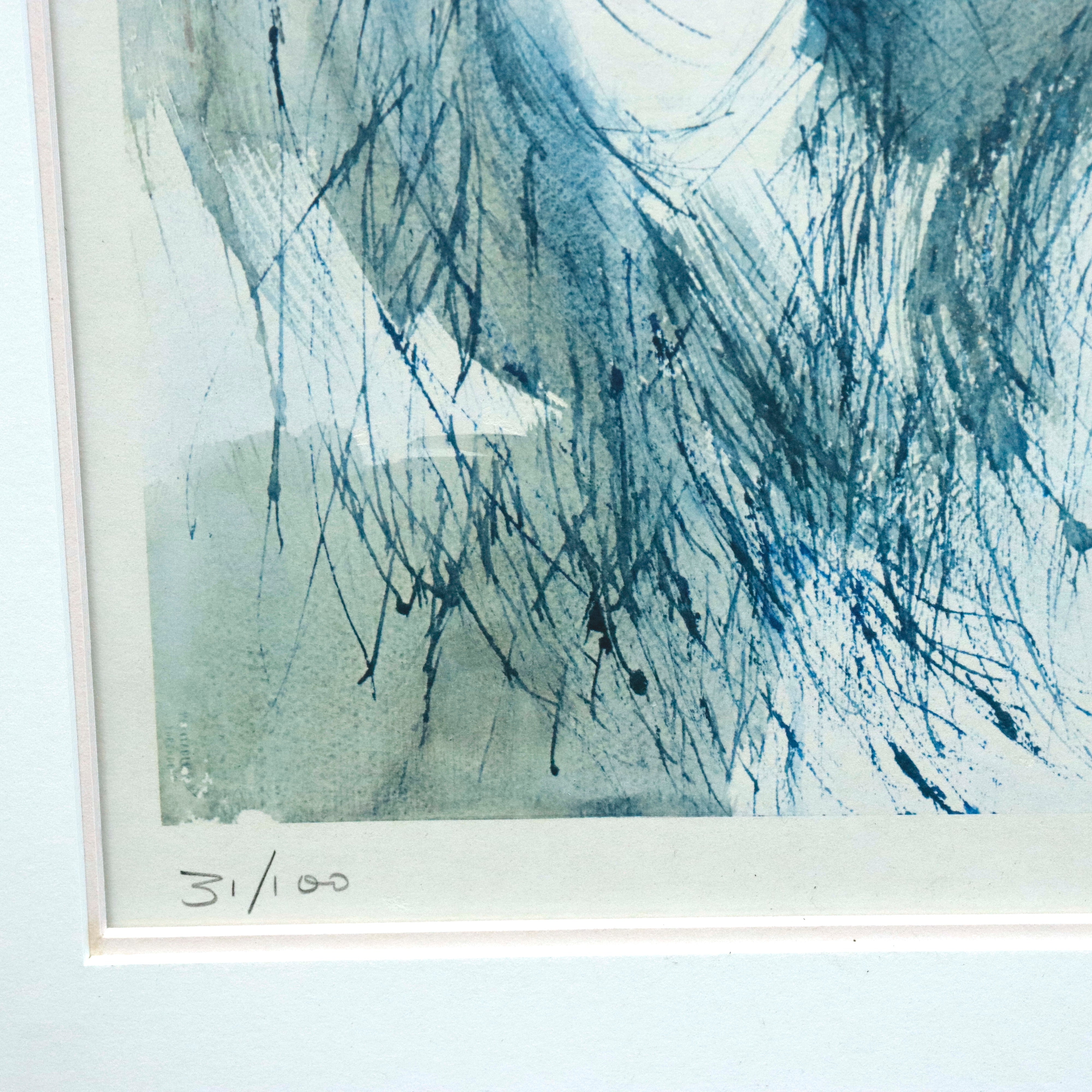 AW3-400: Erika Hoene Limited Edition Watercolor of Woman With Flowers in Her Hair