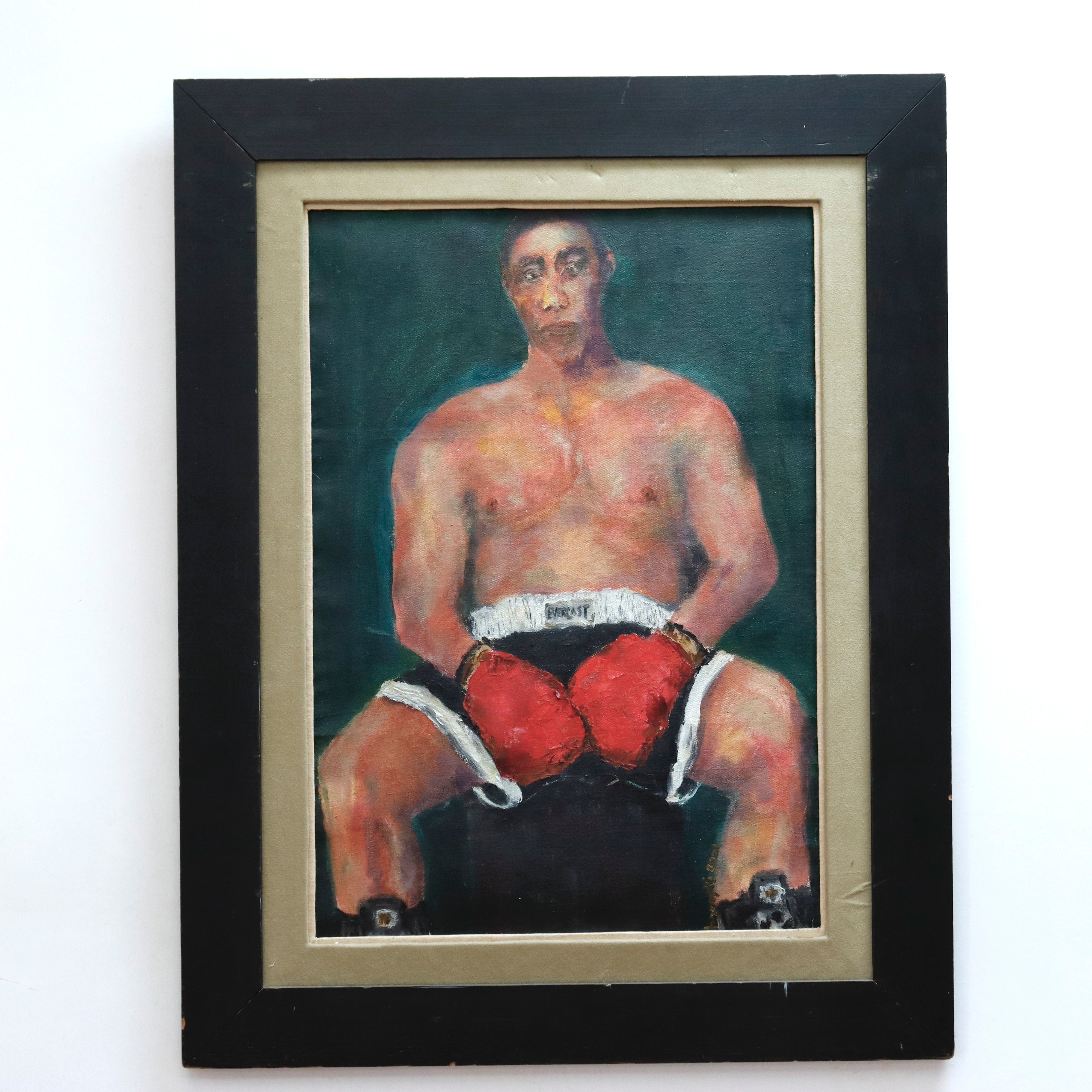 L. Banaski "The Boxer" Oil on Canvas Painting Circa 2001 | Work of Man