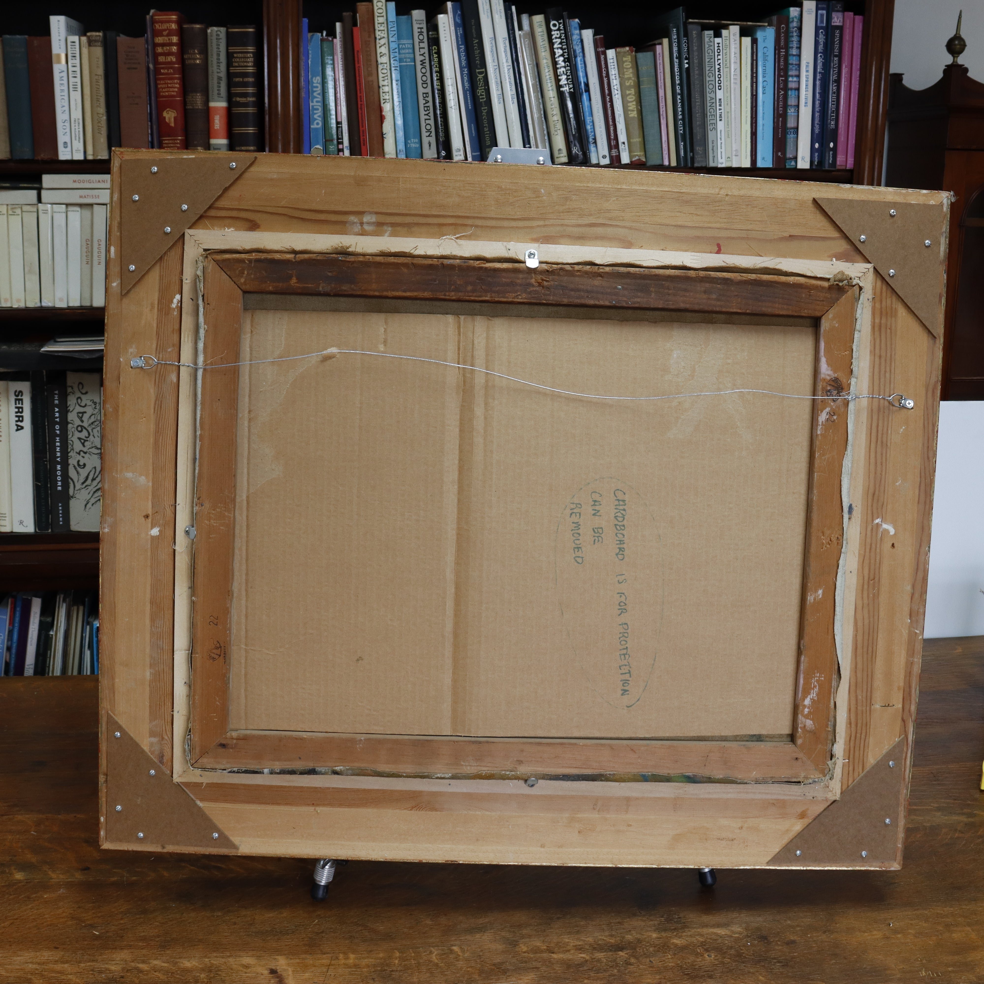 AW342: Sacha Moldovan Modernist Village Scene Oil on Canvas Painting Circa 1958