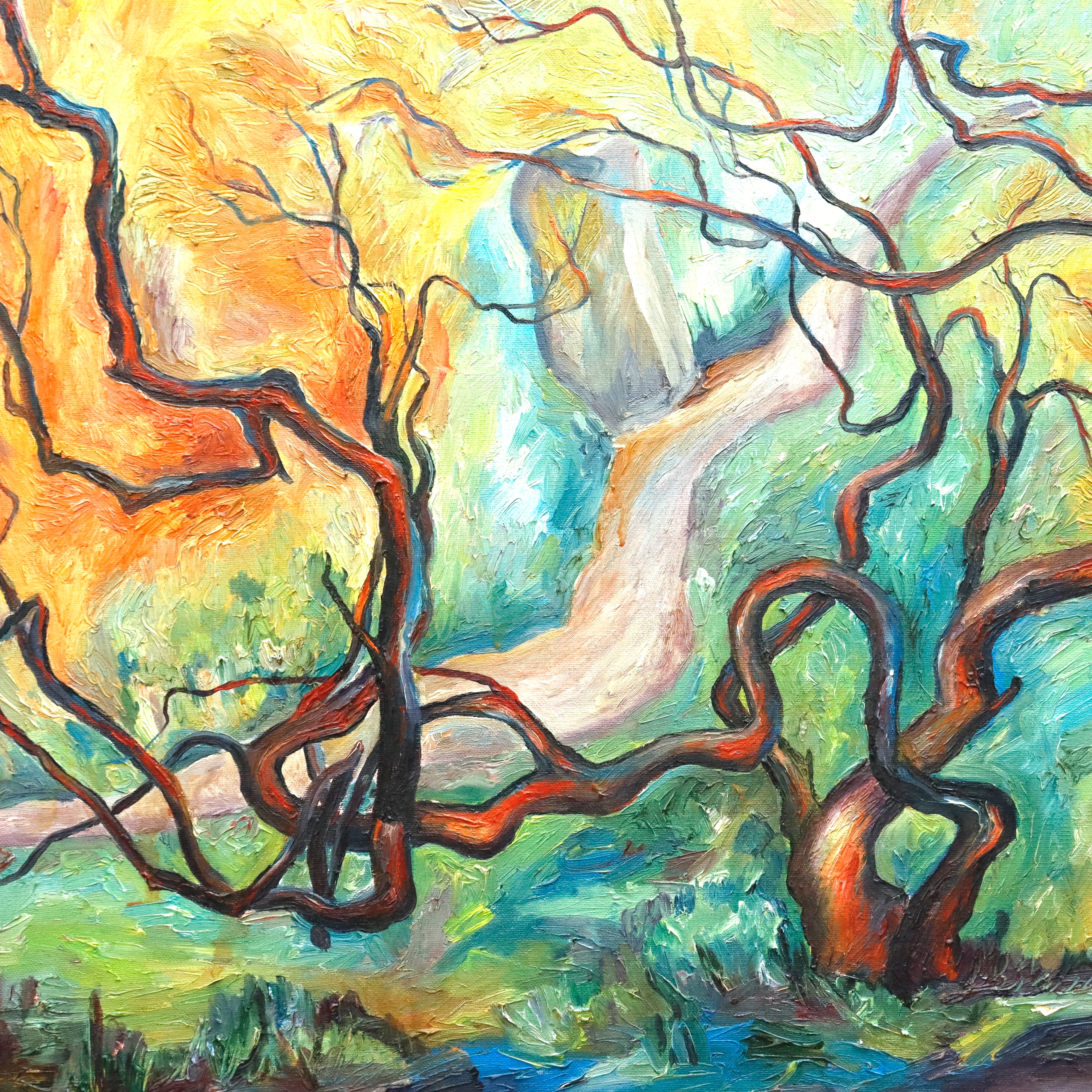 AW976: Natasha Fauvist Landscape Oil on Canvas