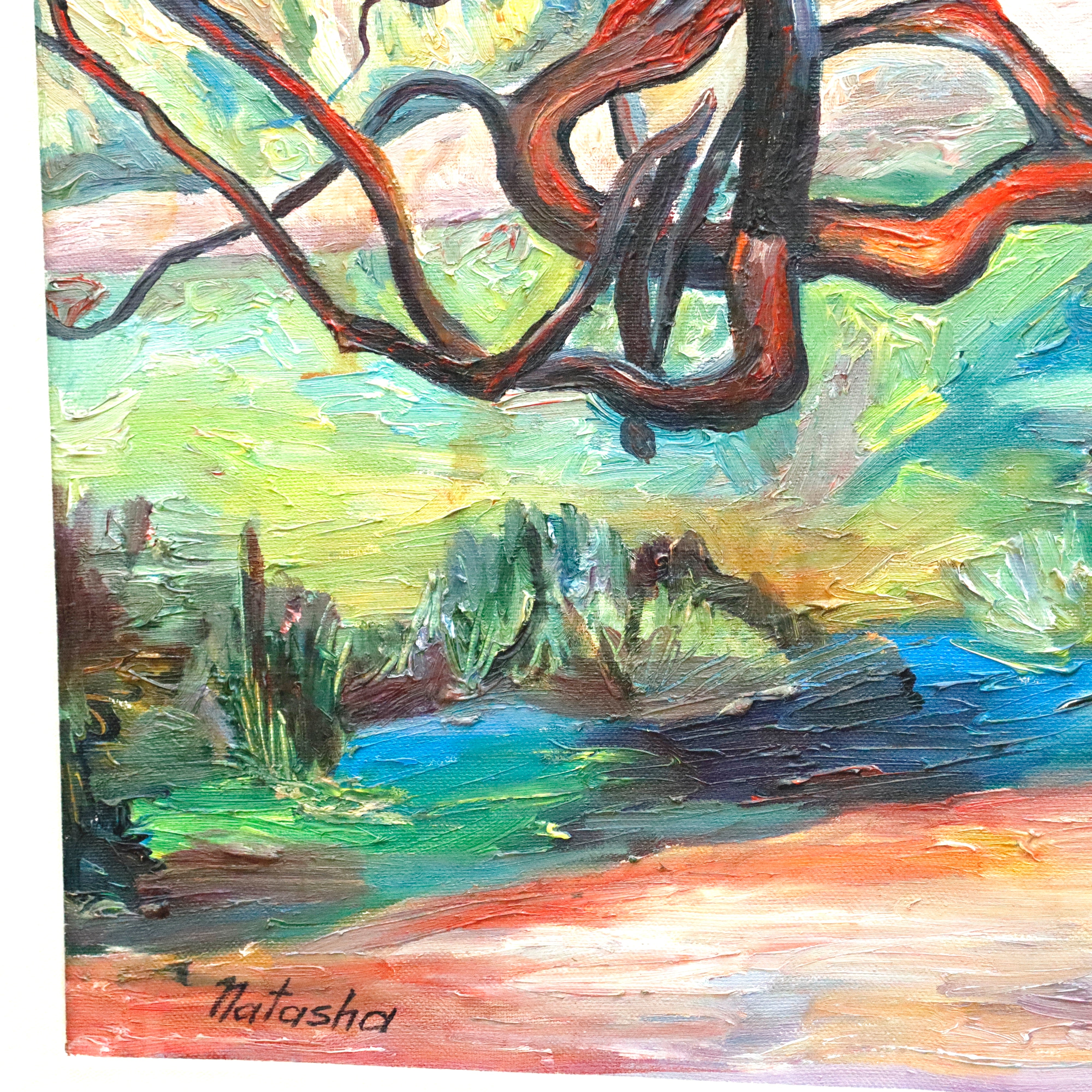 AW976: Natasha Fauvist Landscape Oil on Canvas