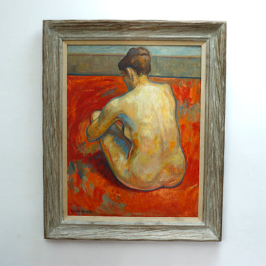 Claude Benard French Modernist Female Nude Oil on Board Painting | Work of Man