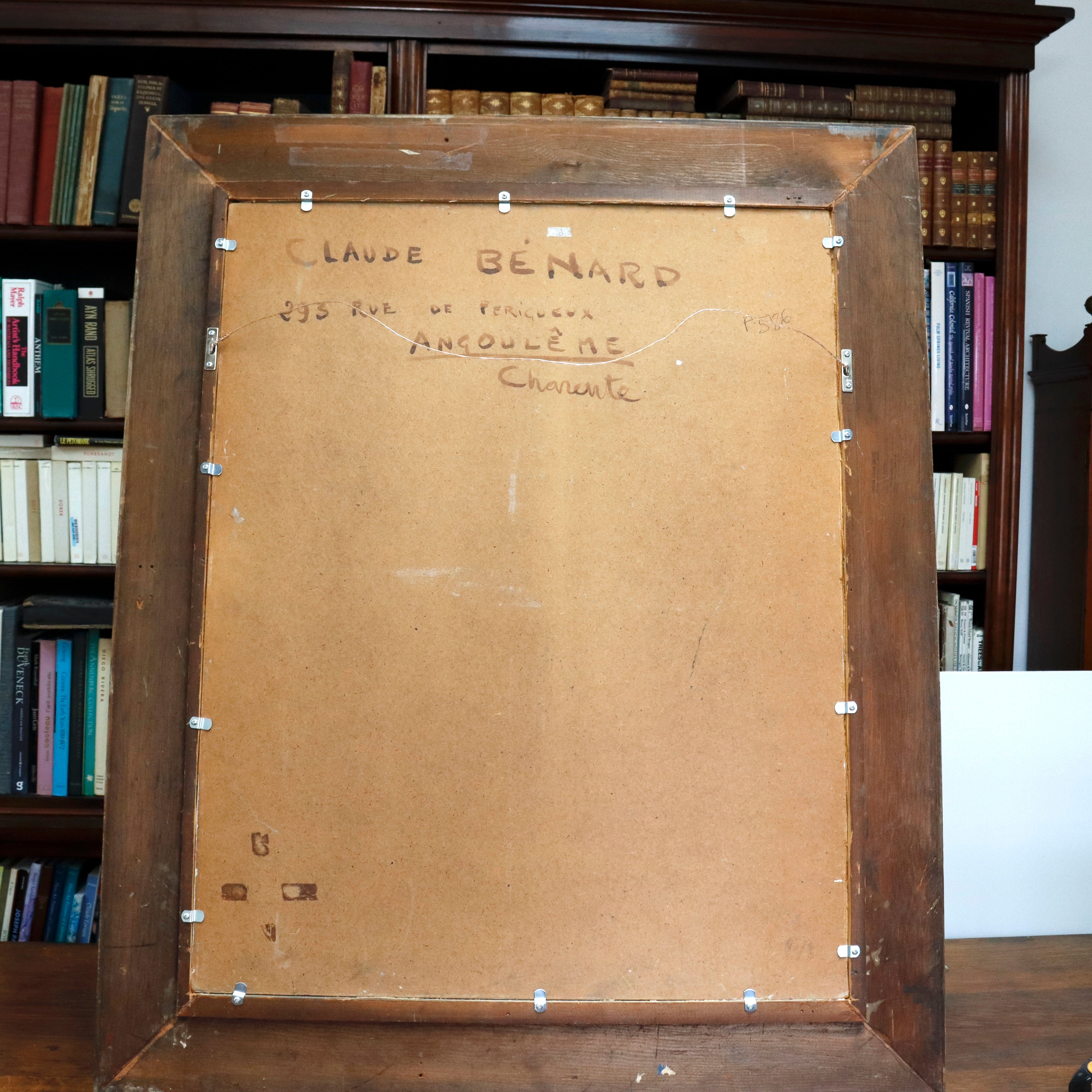 AW978: Claude Benard French Modernist Female Nude Oil on Board Painting Mid Century