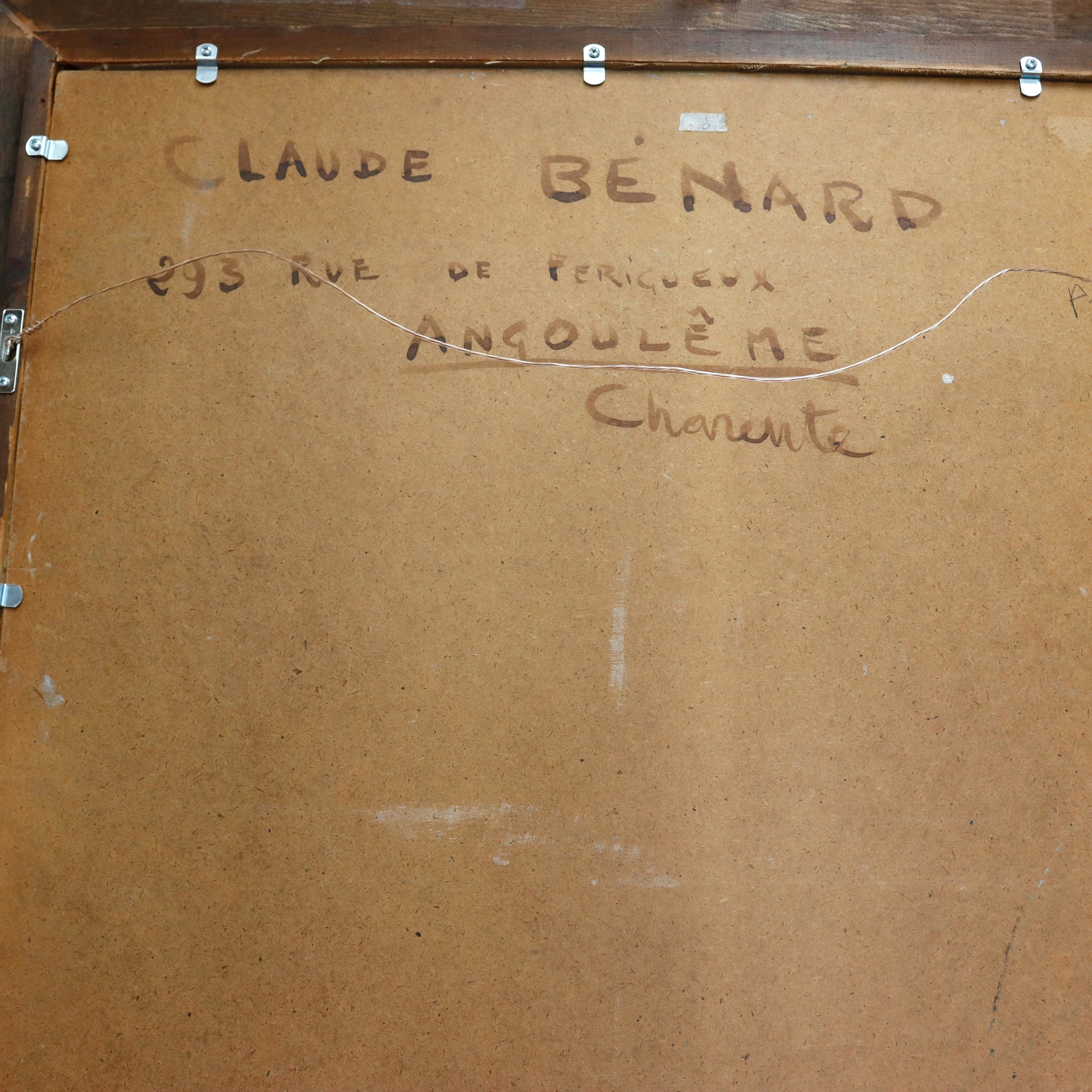 AW978: Claude Benard French Modernist Female Nude Oil on Board Painting Mid Century