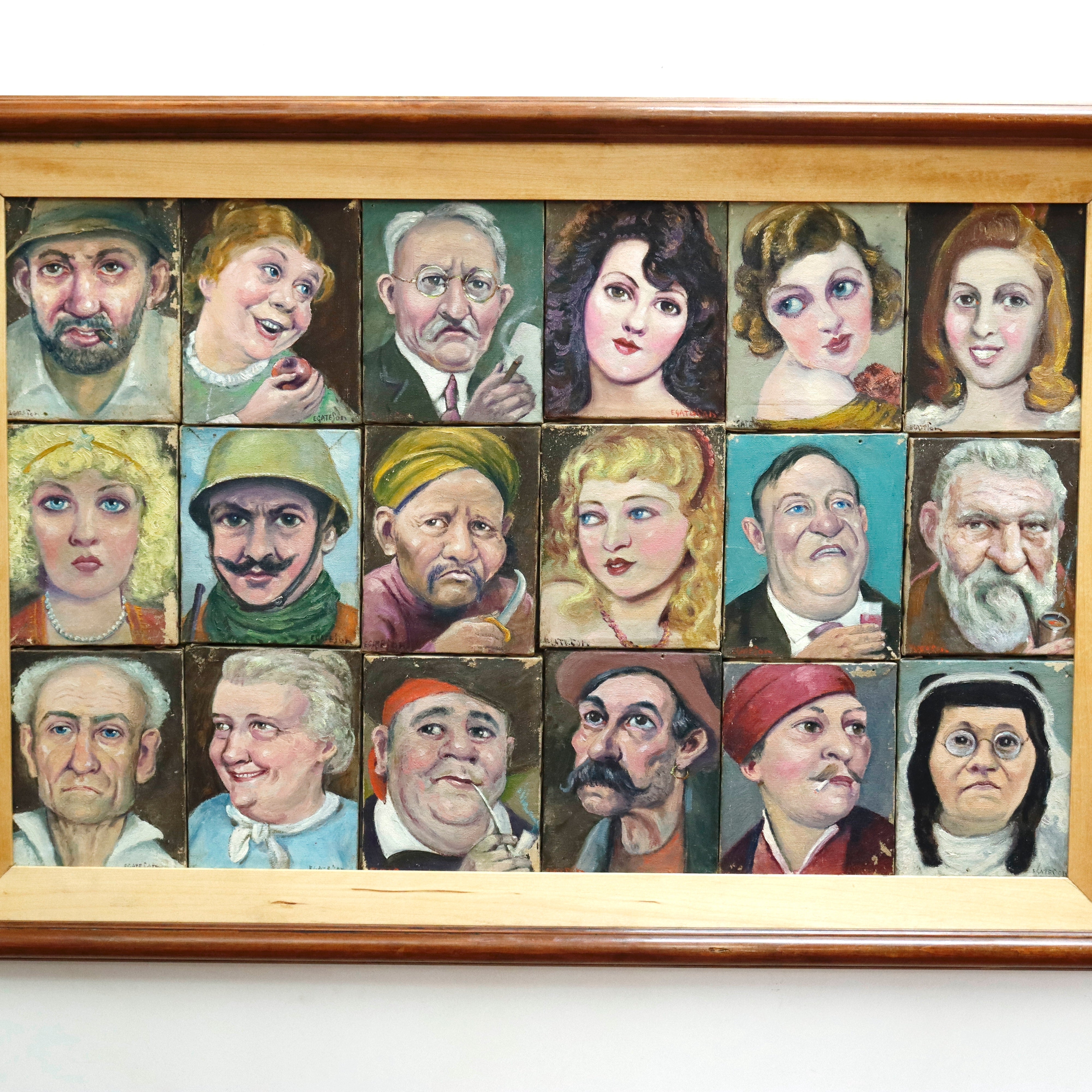 AW979: Hollywood's Golden Age Central Casting Portrait Caricature Collection E. Gateson