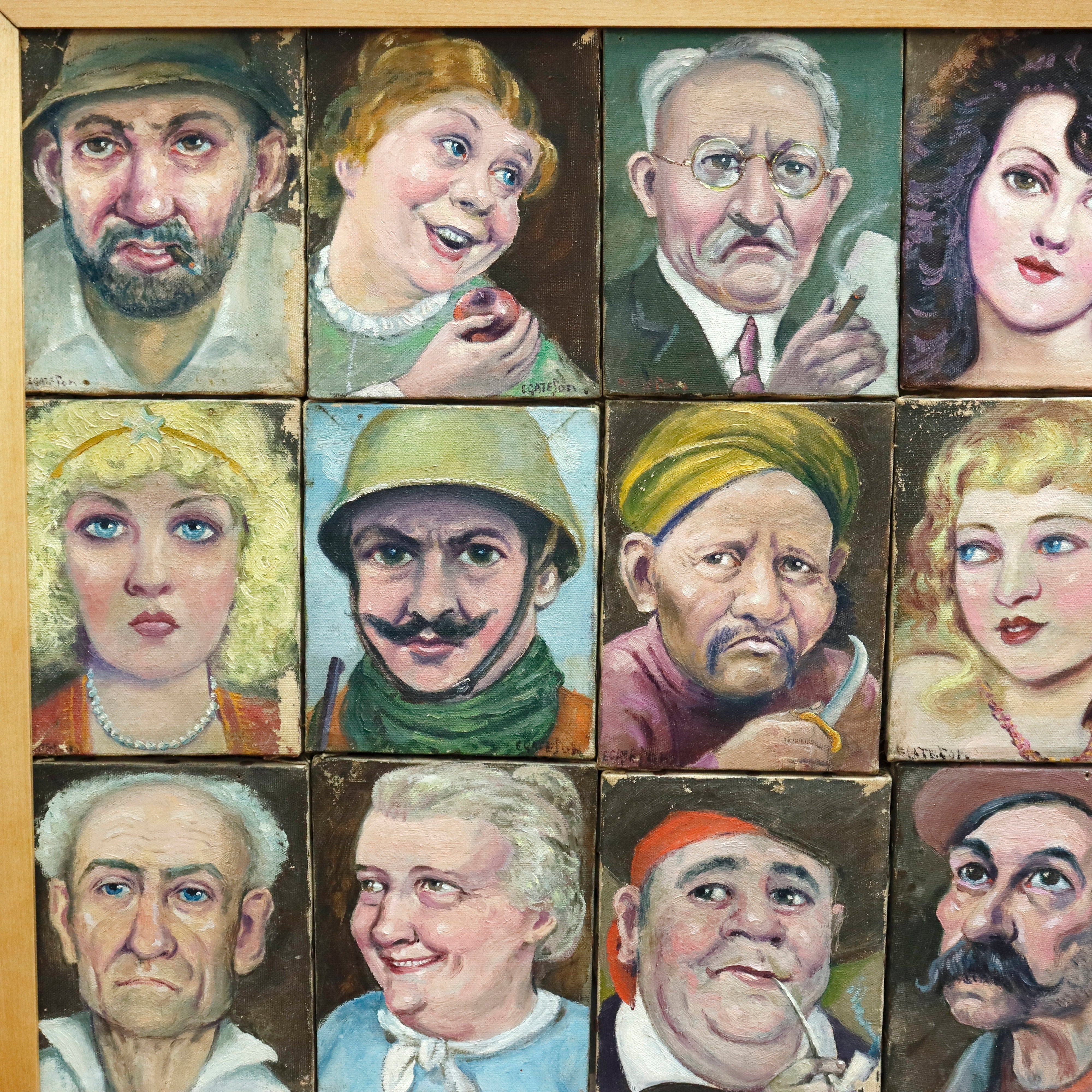 AW979: Hollywood's Golden Age Central Casting Portrait Caricature Collection E. Gateson