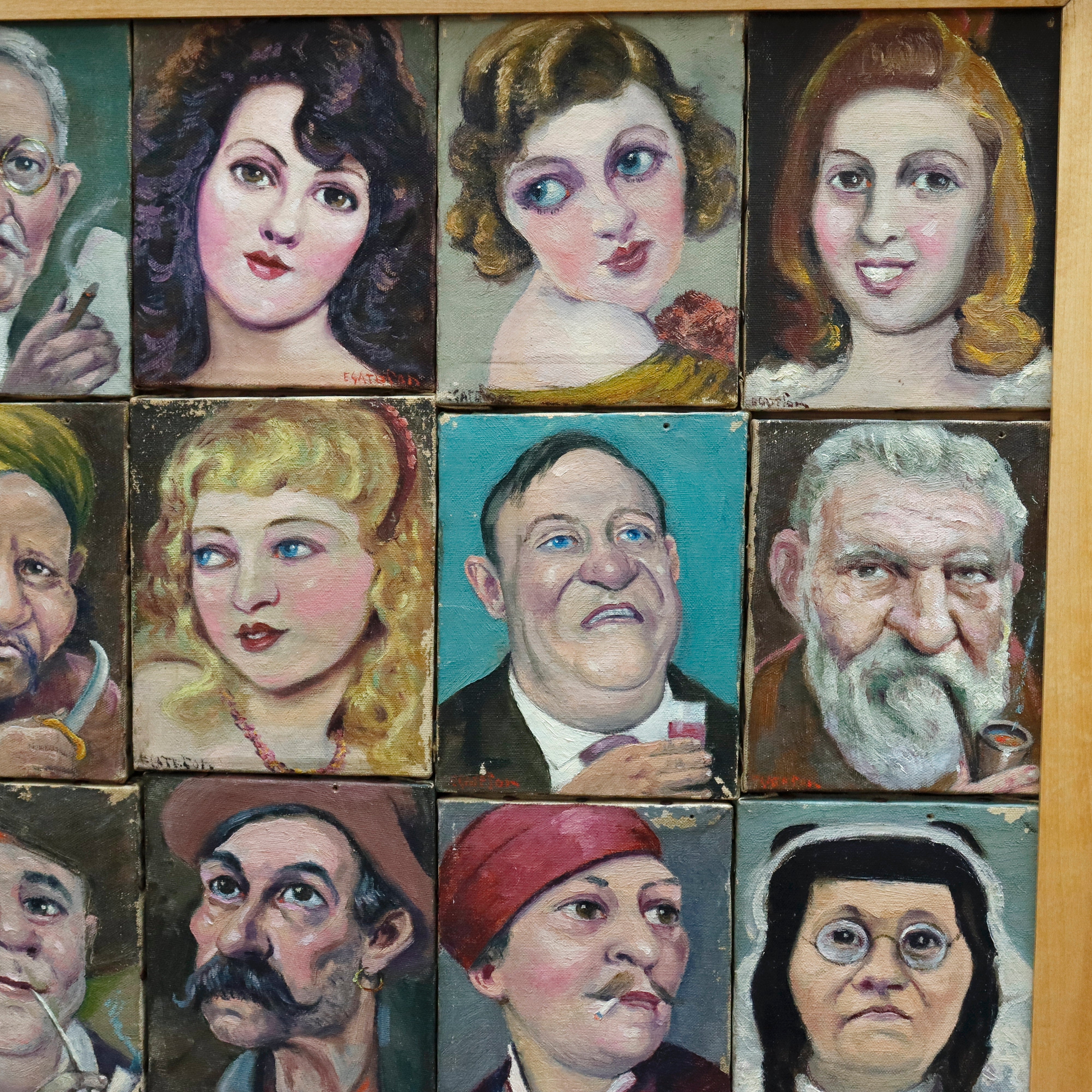 AW979: Hollywood's Golden Age Central Casting Portrait Caricature Collection E. Gateson