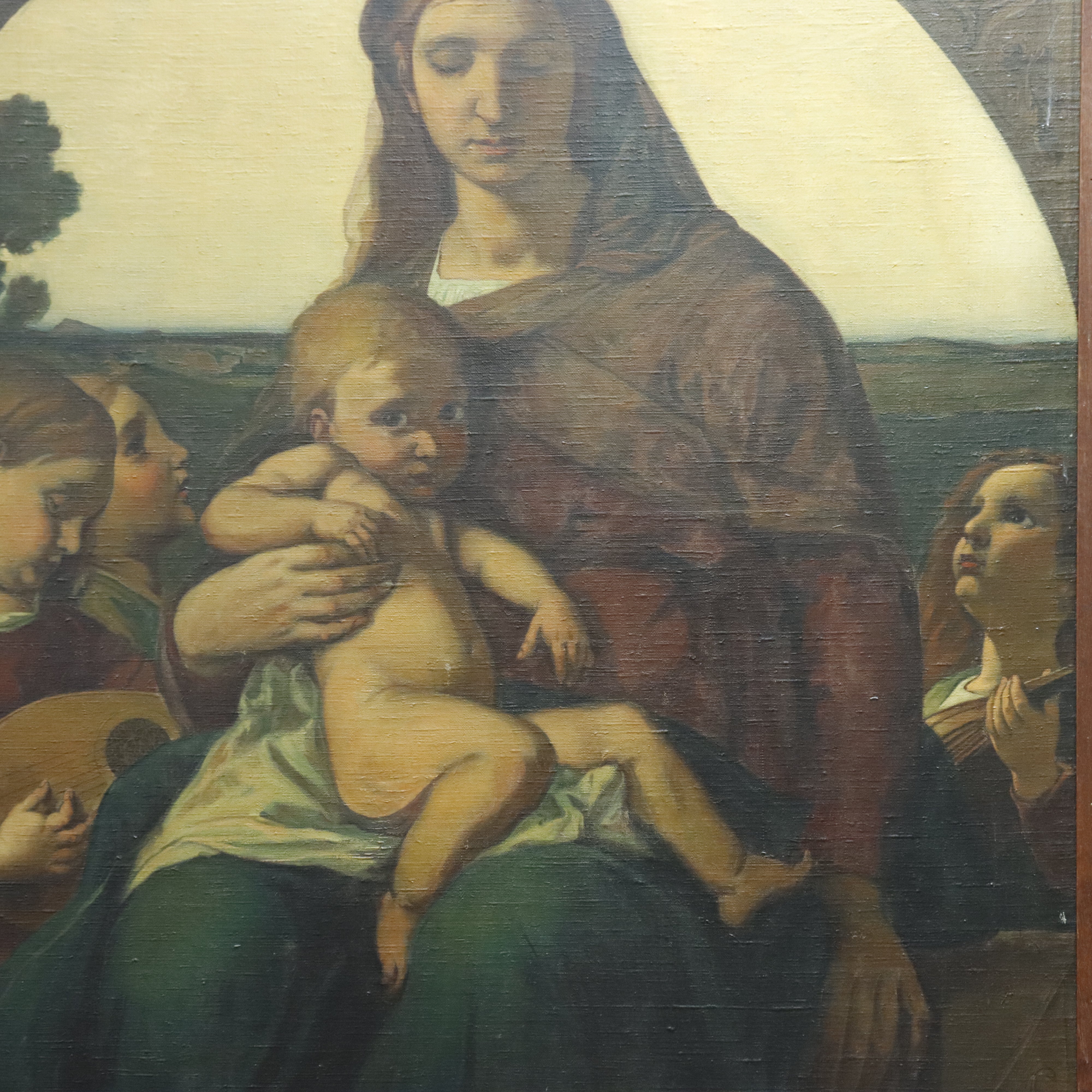 AW983: After Anselm Feuerbach "Mary With Child" Signed H Bach, 1922