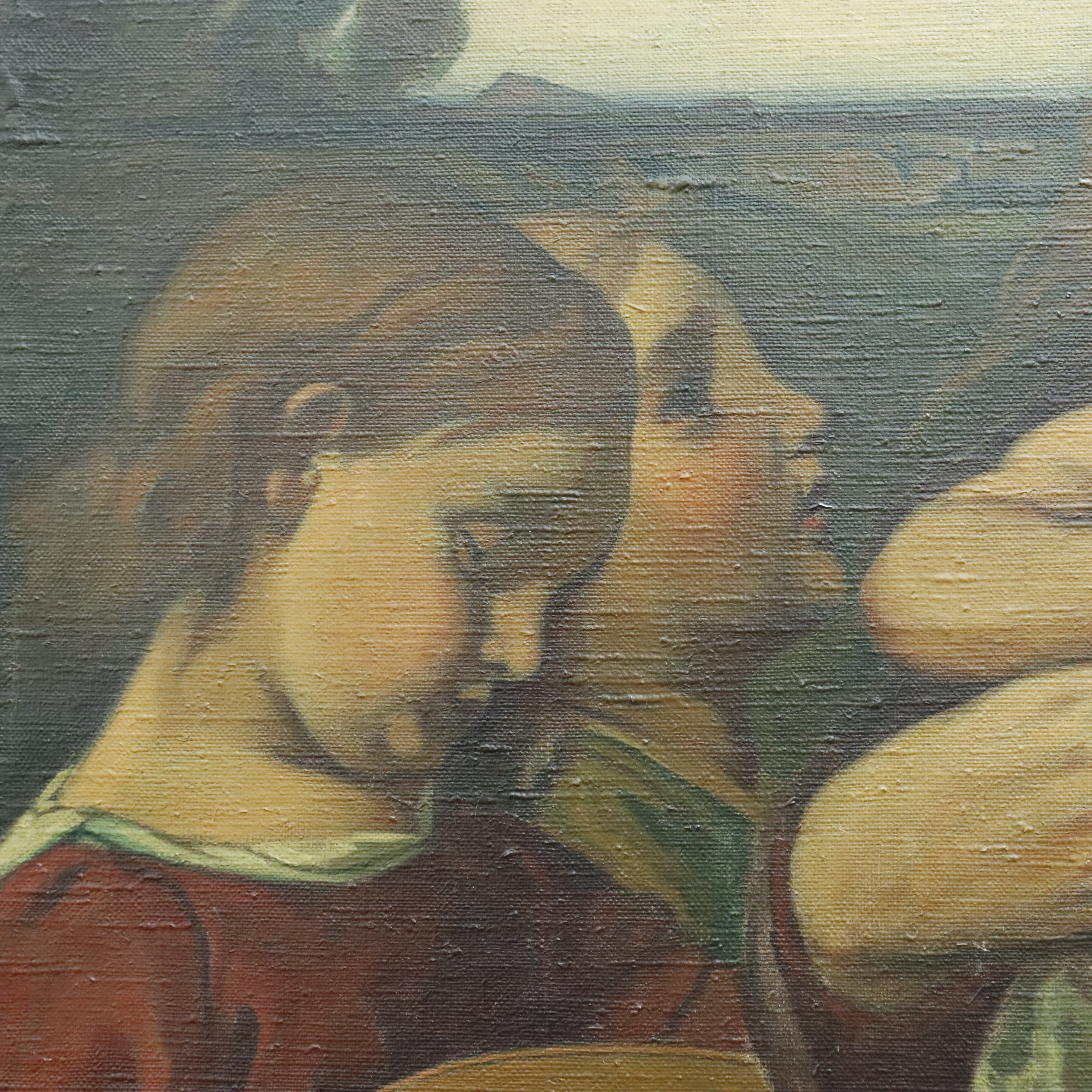 AW983: After Anselm Feuerbach "Mary With Child" Signed H Bach, 1922