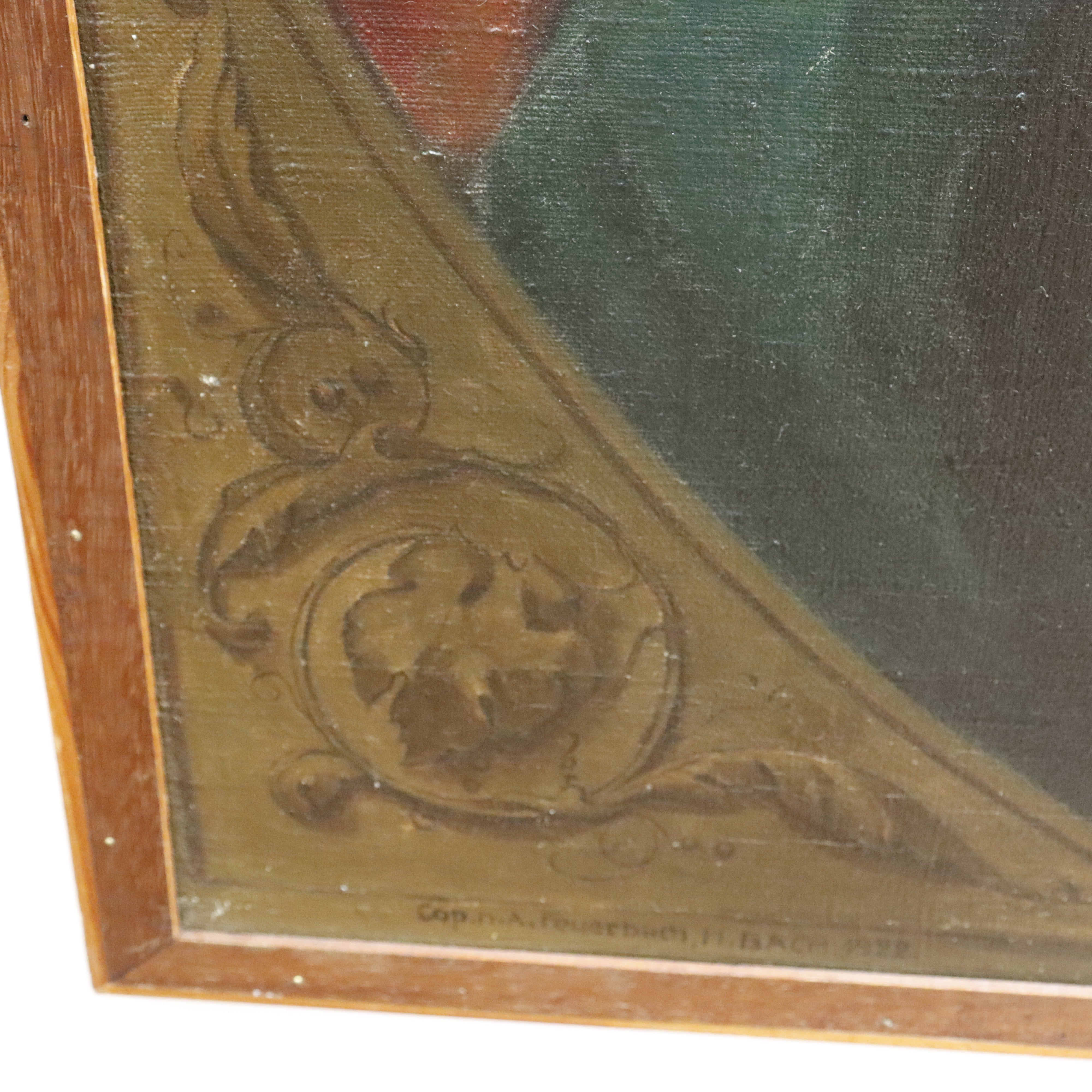 AW983: After Anselm Feuerbach "Mary With Child" Signed H Bach, 1922