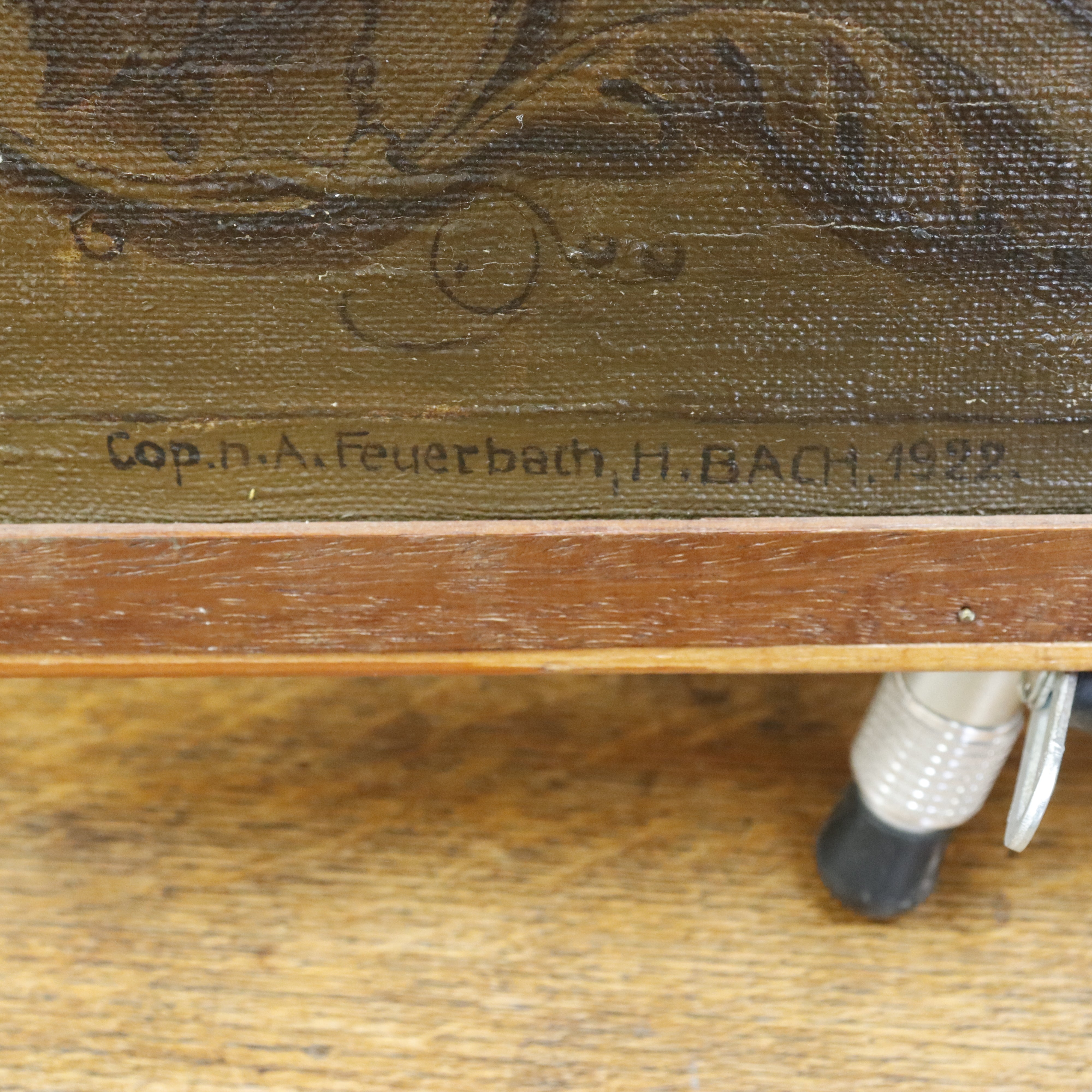 AW983: After Anselm Feuerbach "Mary With Child" Signed H Bach, 1922