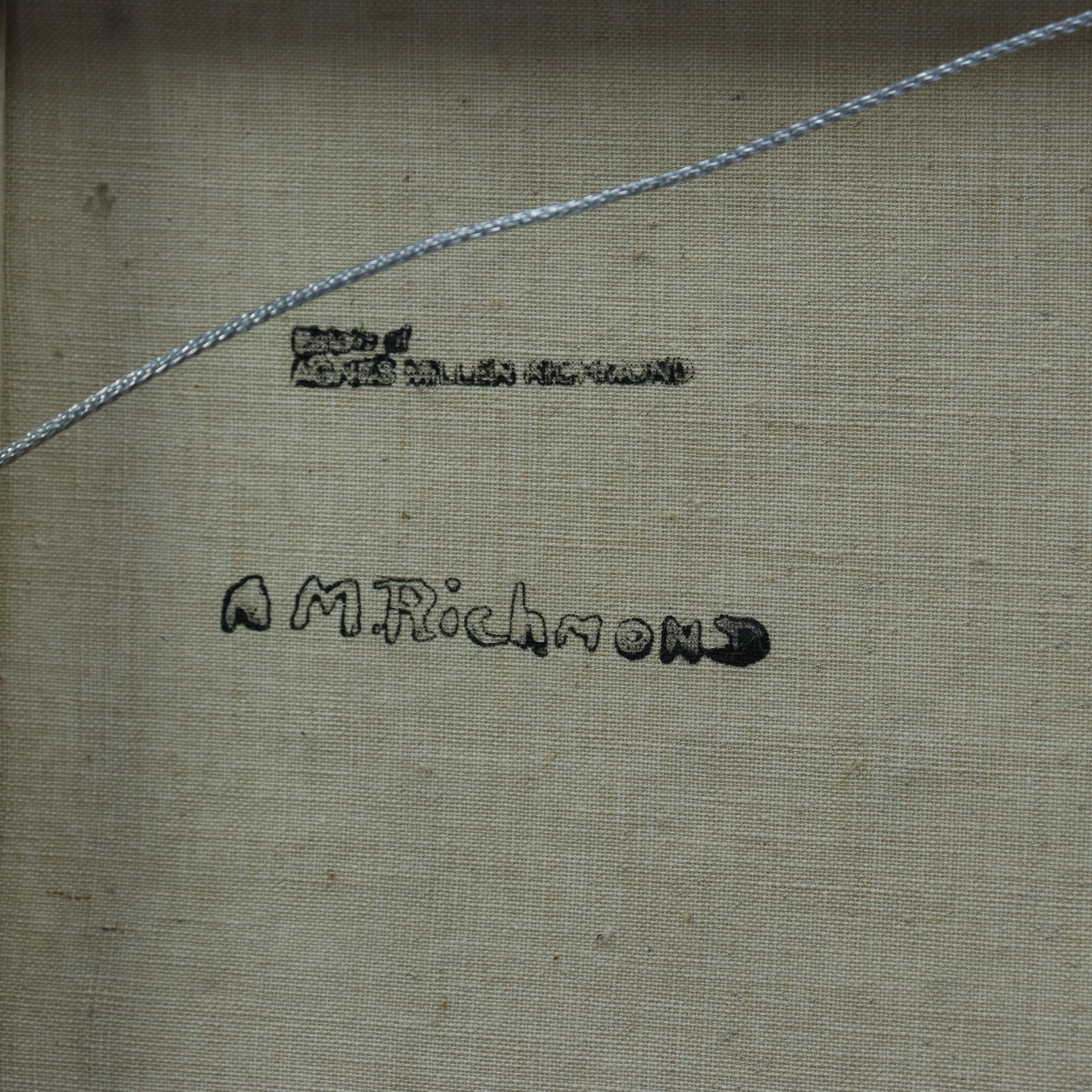 AW995: Agnes Richmond Modernist Oil on Canvas Painting "Gloucester Inlet With Rocks" Circa 1940