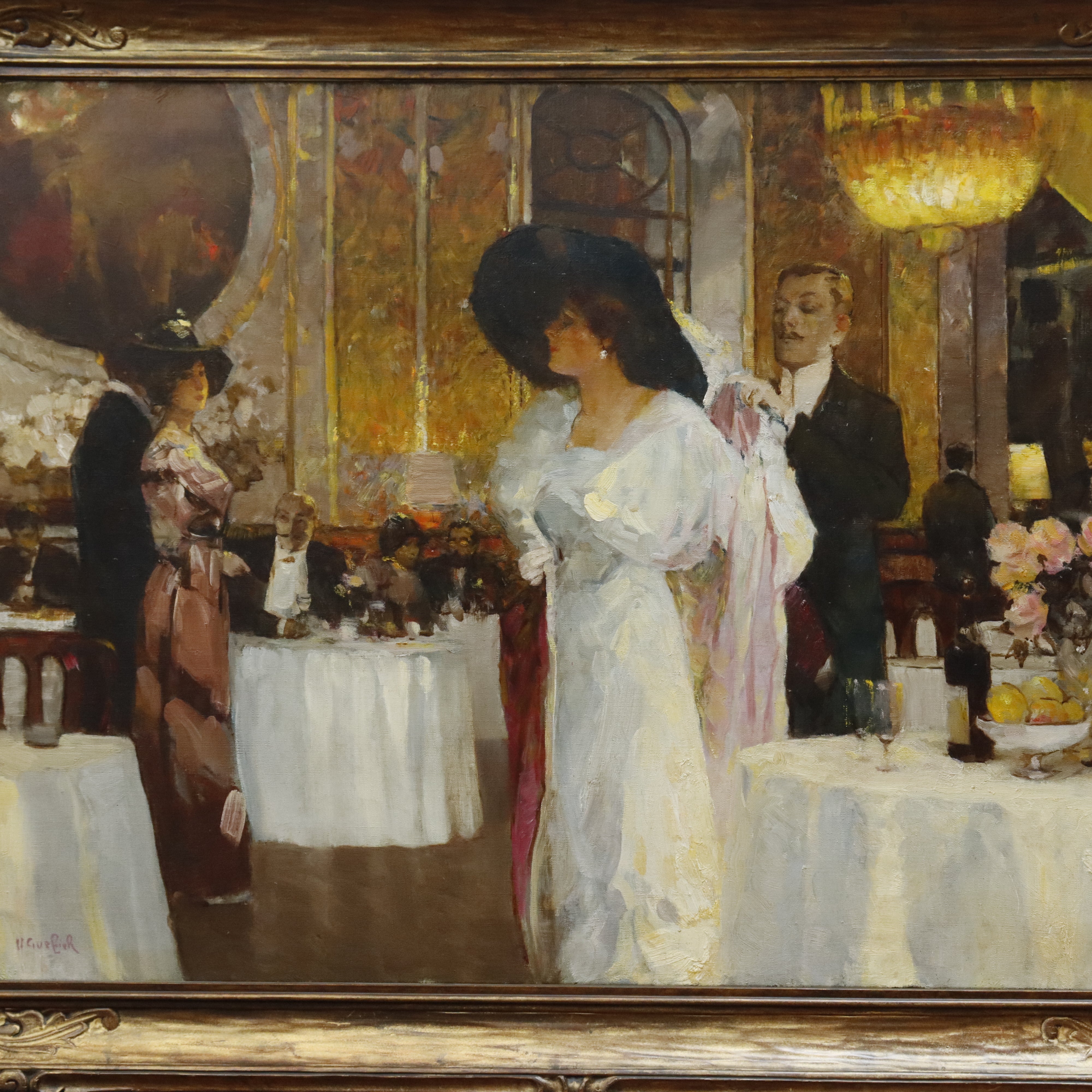 AW434: Victor Guerrier - French High Society - Oil on Canvas