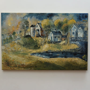 John Lazarski Polish American Oil on Canvas Expressionist Landscape Painting | Work of Man