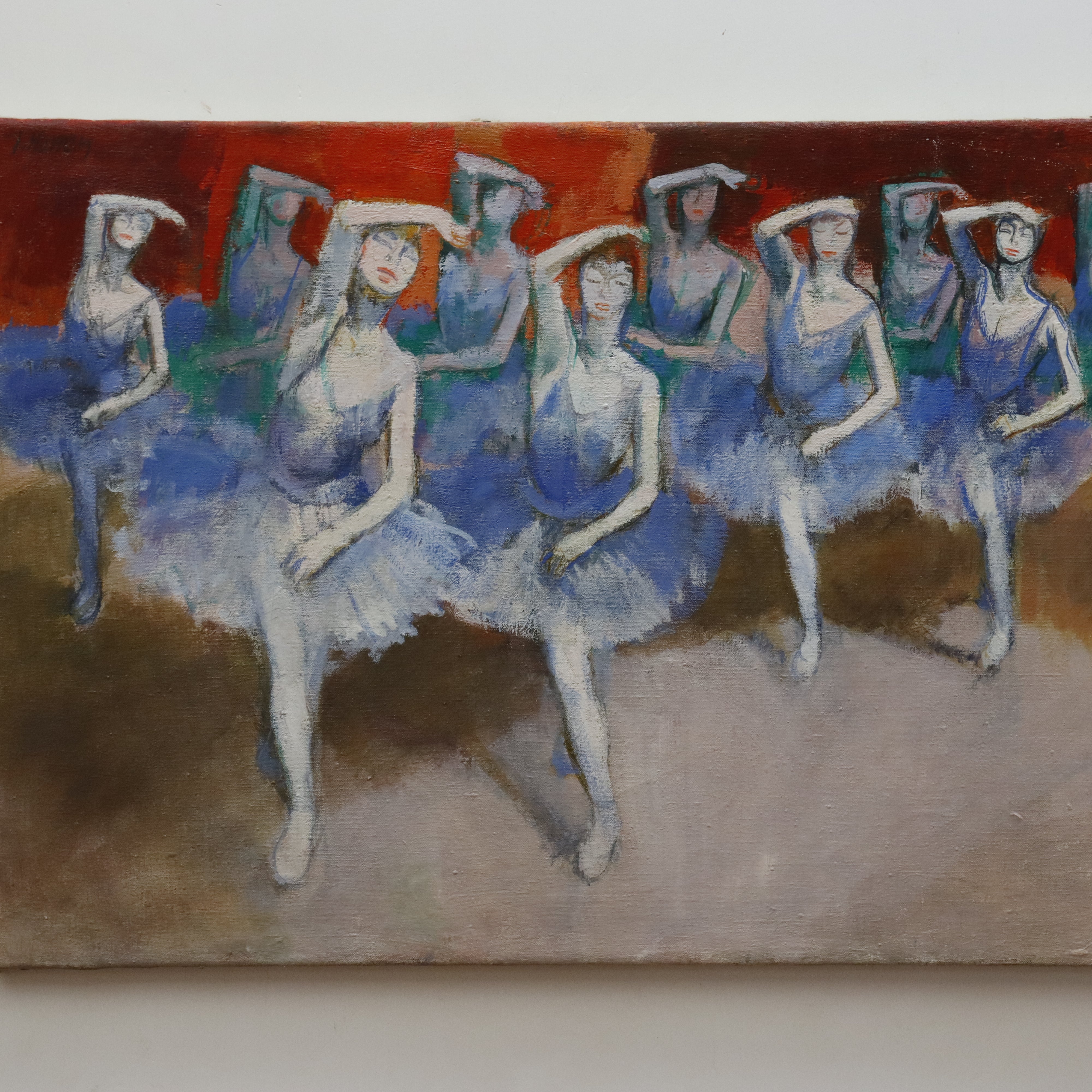 AW997: Jacques Roney Ballet Class Oil on Canvas Painting