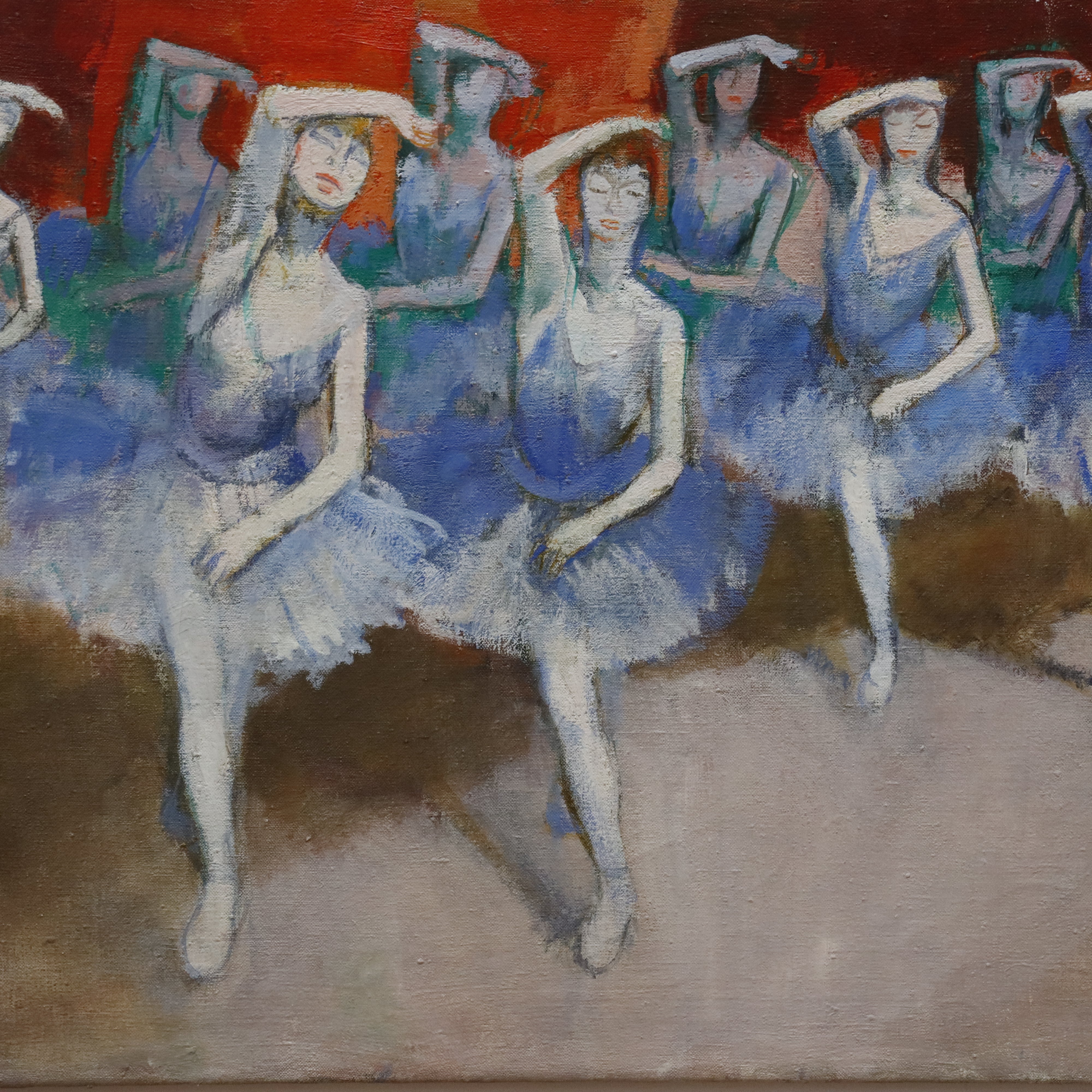 AW997: Jacques Roney Ballet Class Oil on Canvas Painting