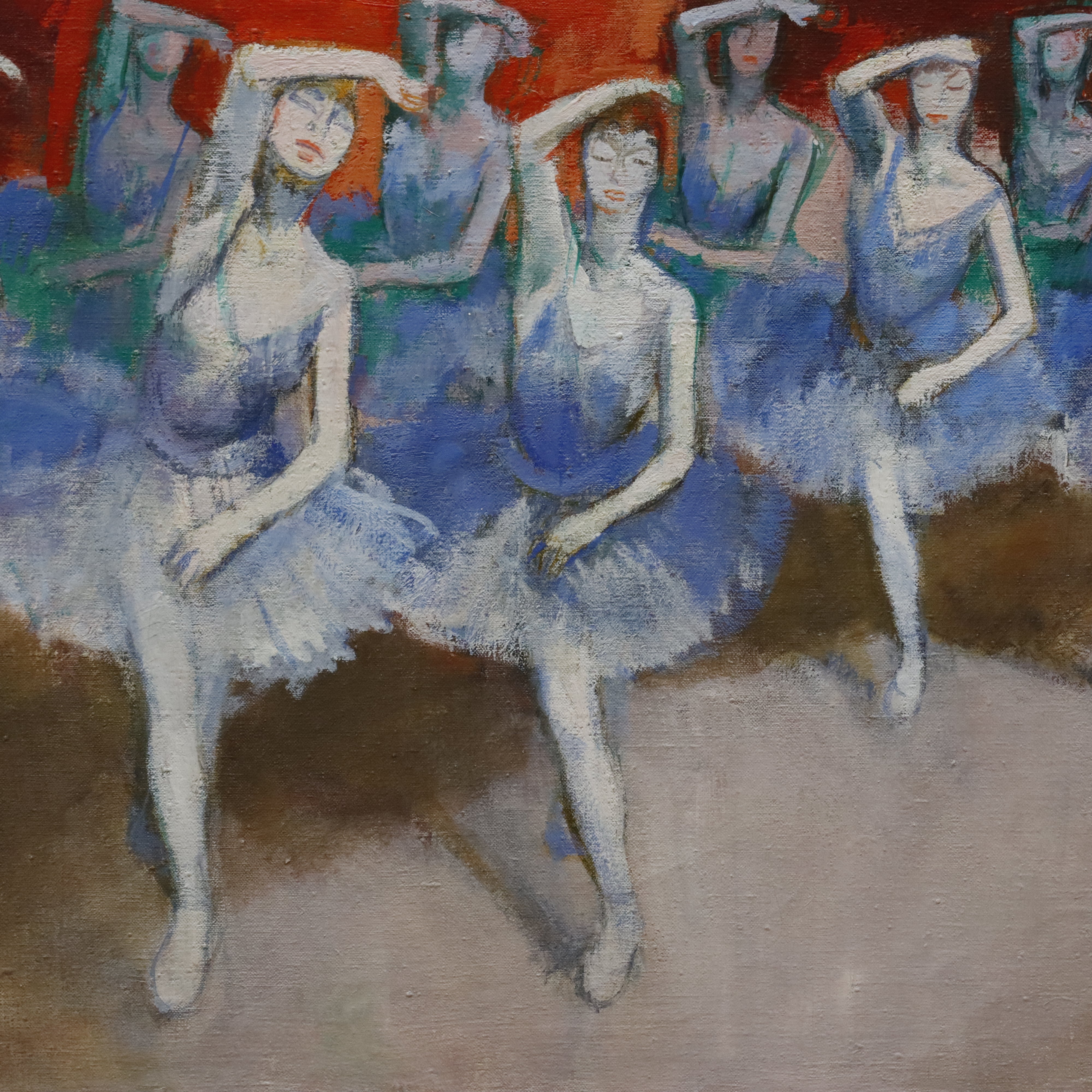 AW997: Jacques Roney Ballet Class Oil on Canvas Painting
