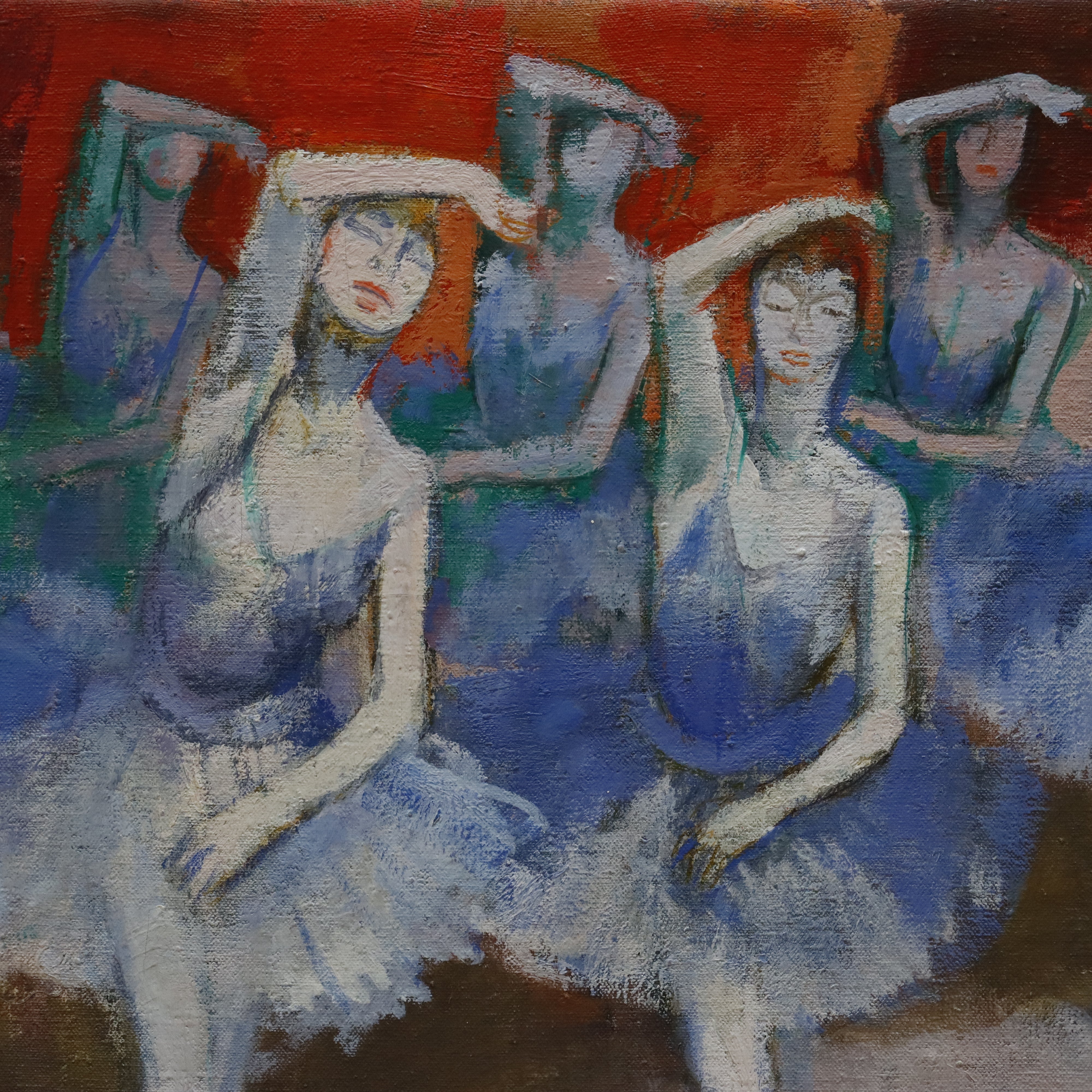 AW997: Jacques Roney Ballet Class Oil on Canvas Painting