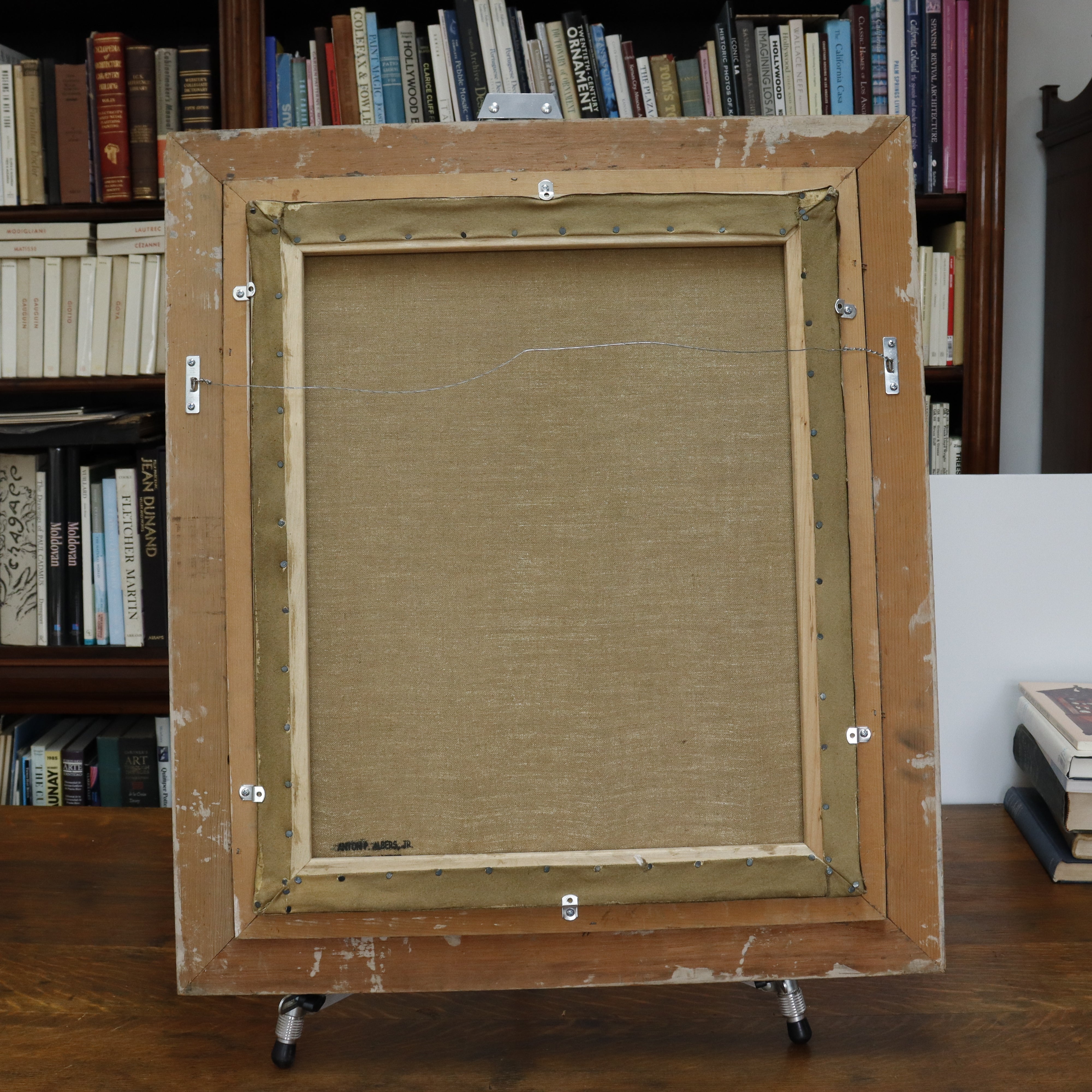 AW998: Anton Albers Jr. American WPA Regionalist Industrial Scene Oil on Canvas Painting Circa 1940's