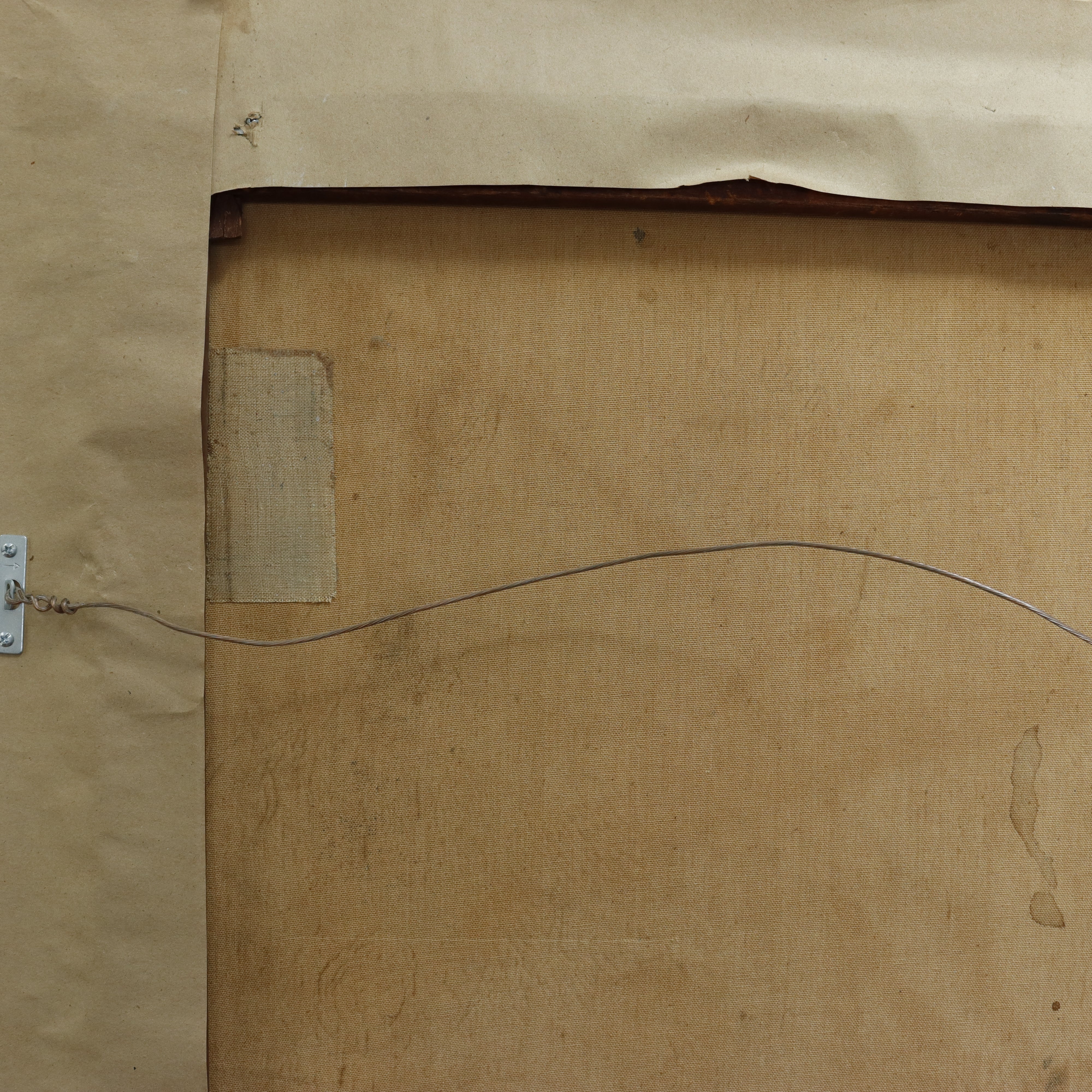 AW041: A. Felostein Plowing Day WPA Regionalist Oil on Canvas Painting 1943