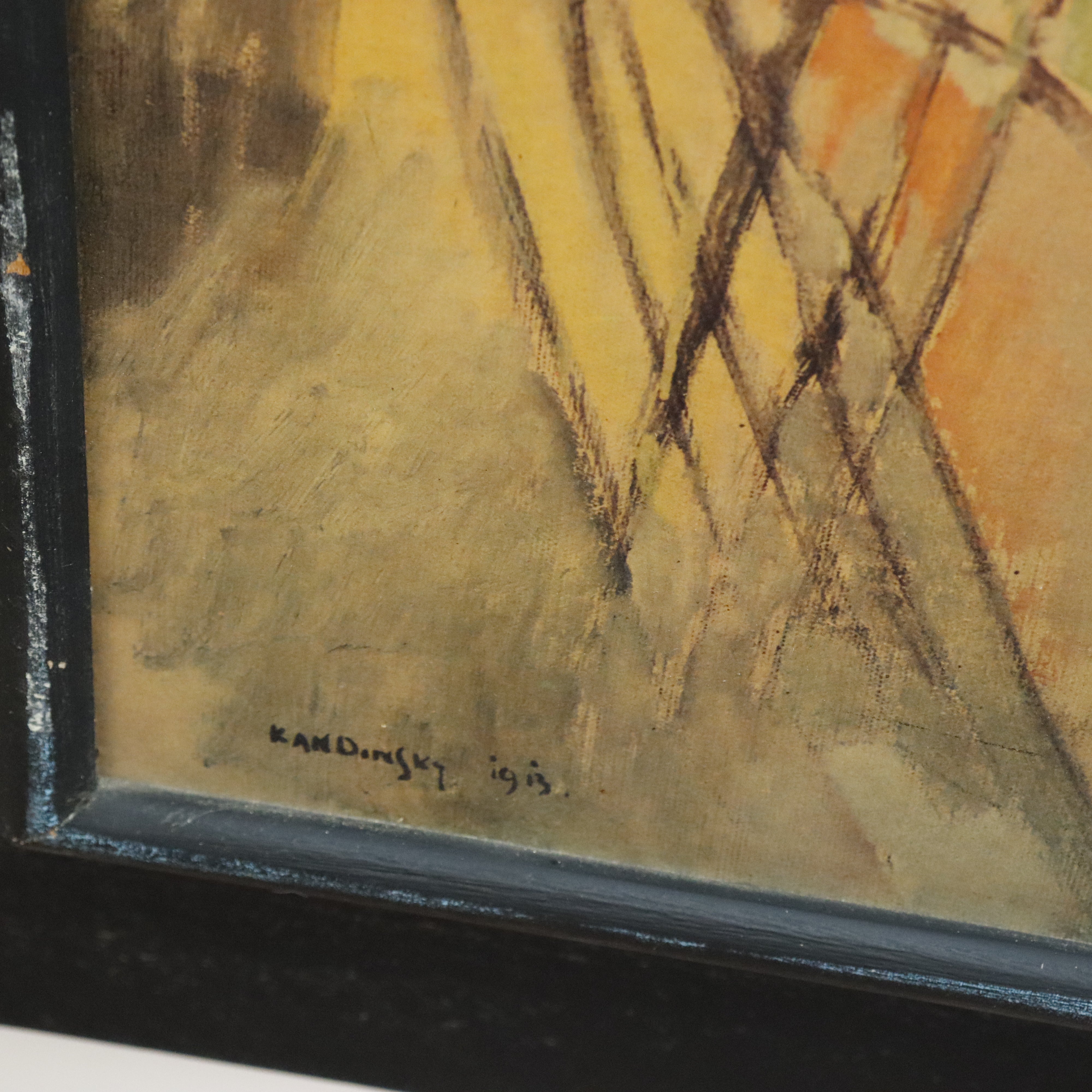 AW8-020: Wassilly Kandinsky "Improvisation No. 30 Cannons" Circa 1930's Lithographic Print Laid to Board