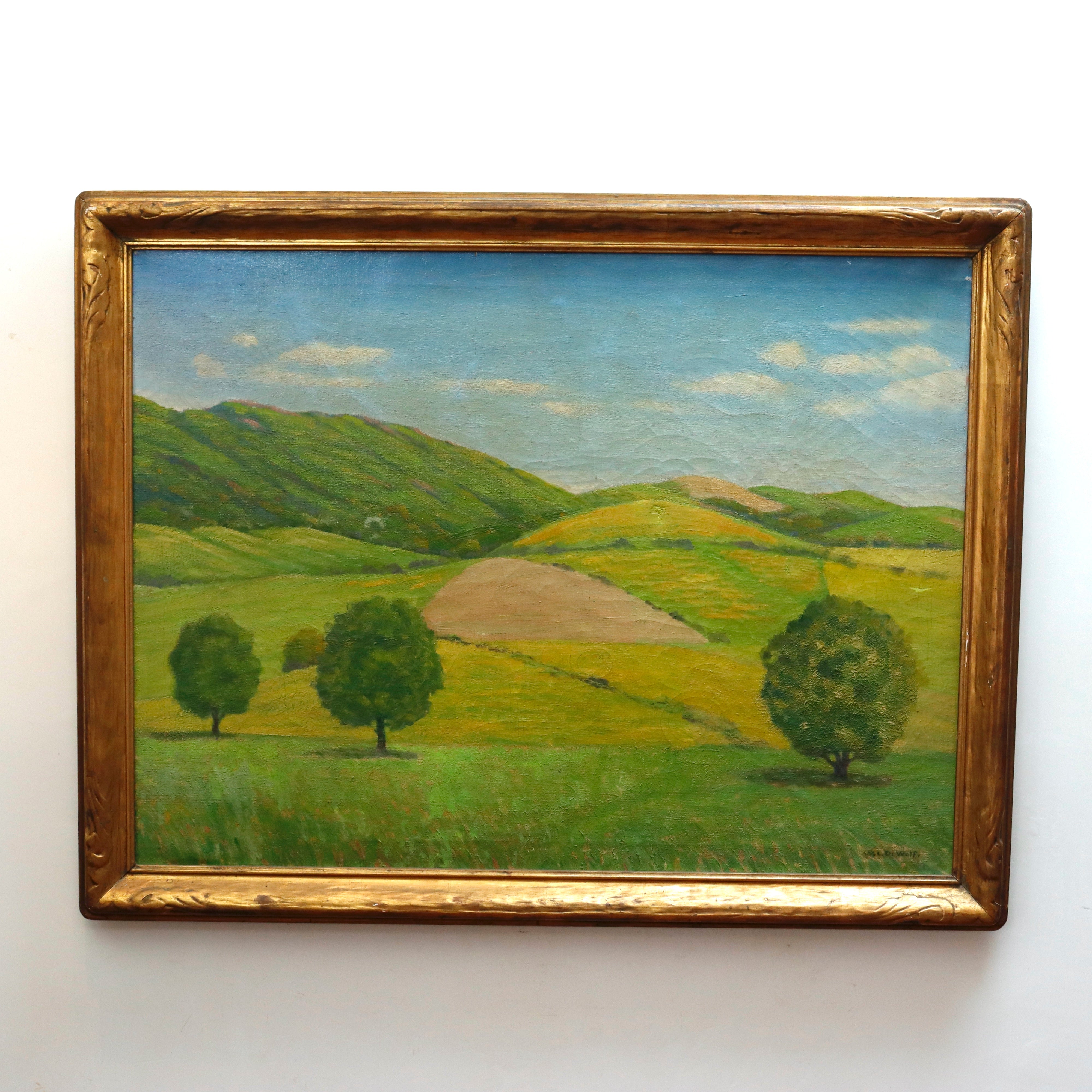 Wallace De Wolf American Impressionist Old Vermont Landscape Oil on Canvas Painting | Work of Man