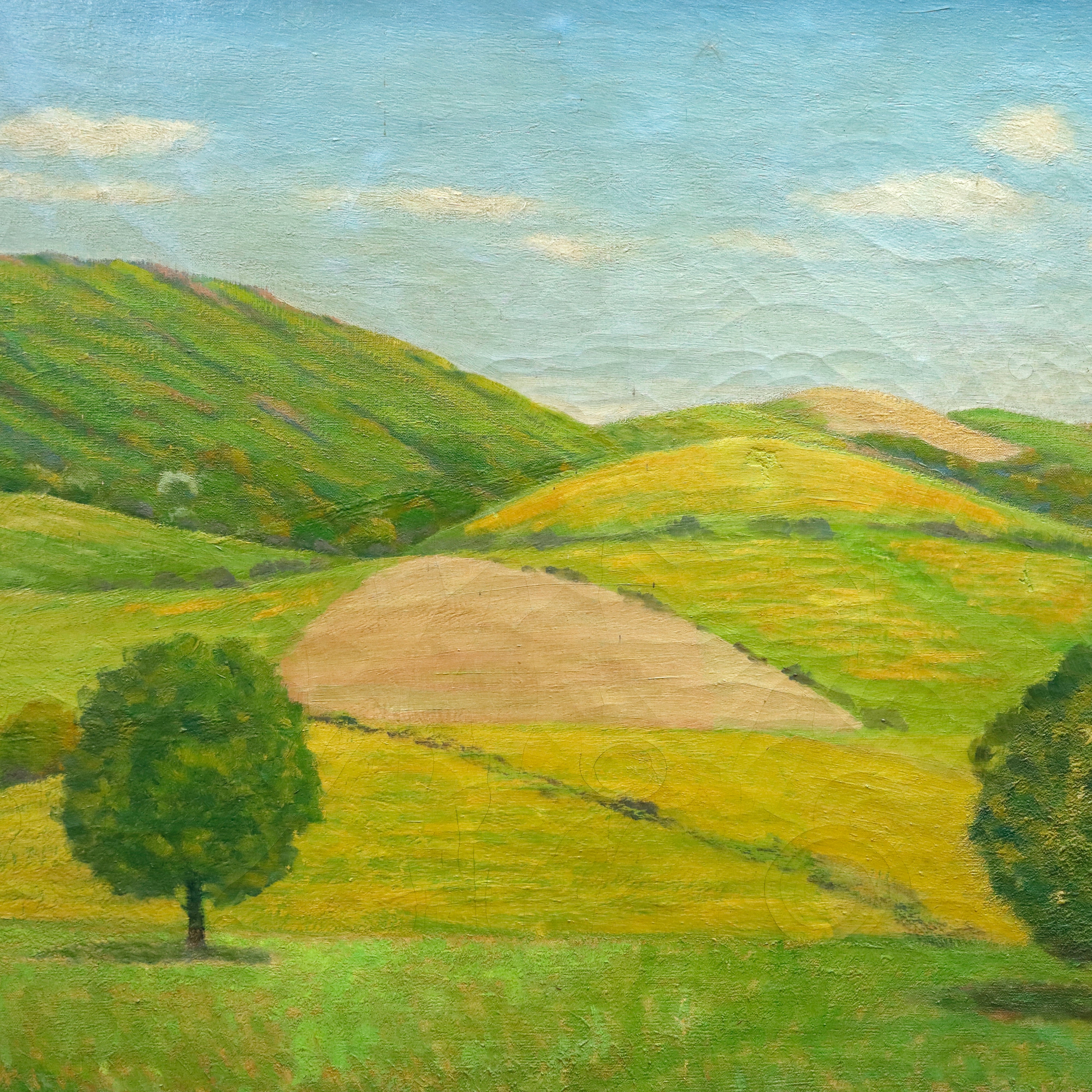 AW093: Wallace De Wolf American Impressionist Old Vermont Landscape Oil on Canvas Painting