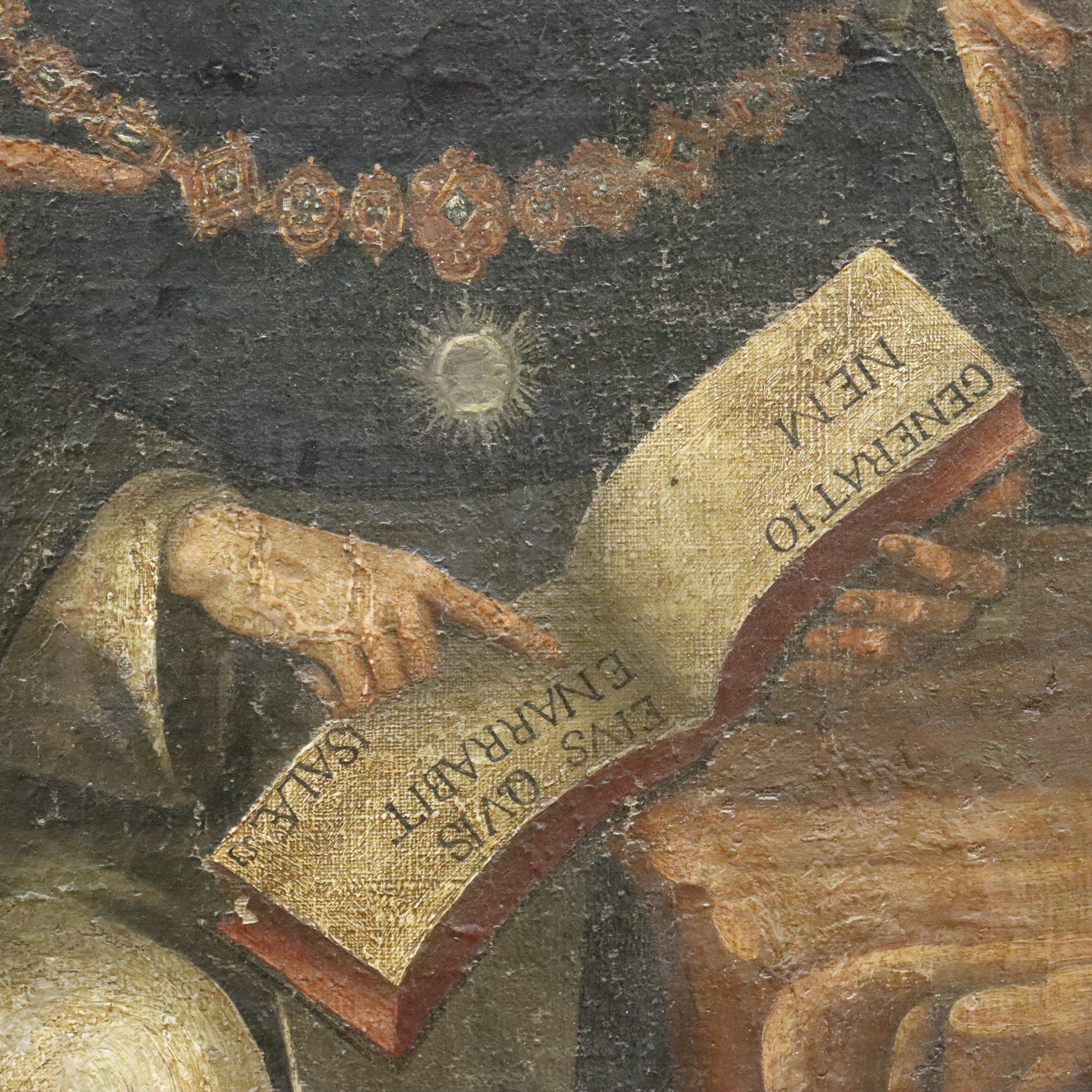 AW375: Antique Religious Painting Life of a Saint European School Oil on Canvas Painting 18th Century