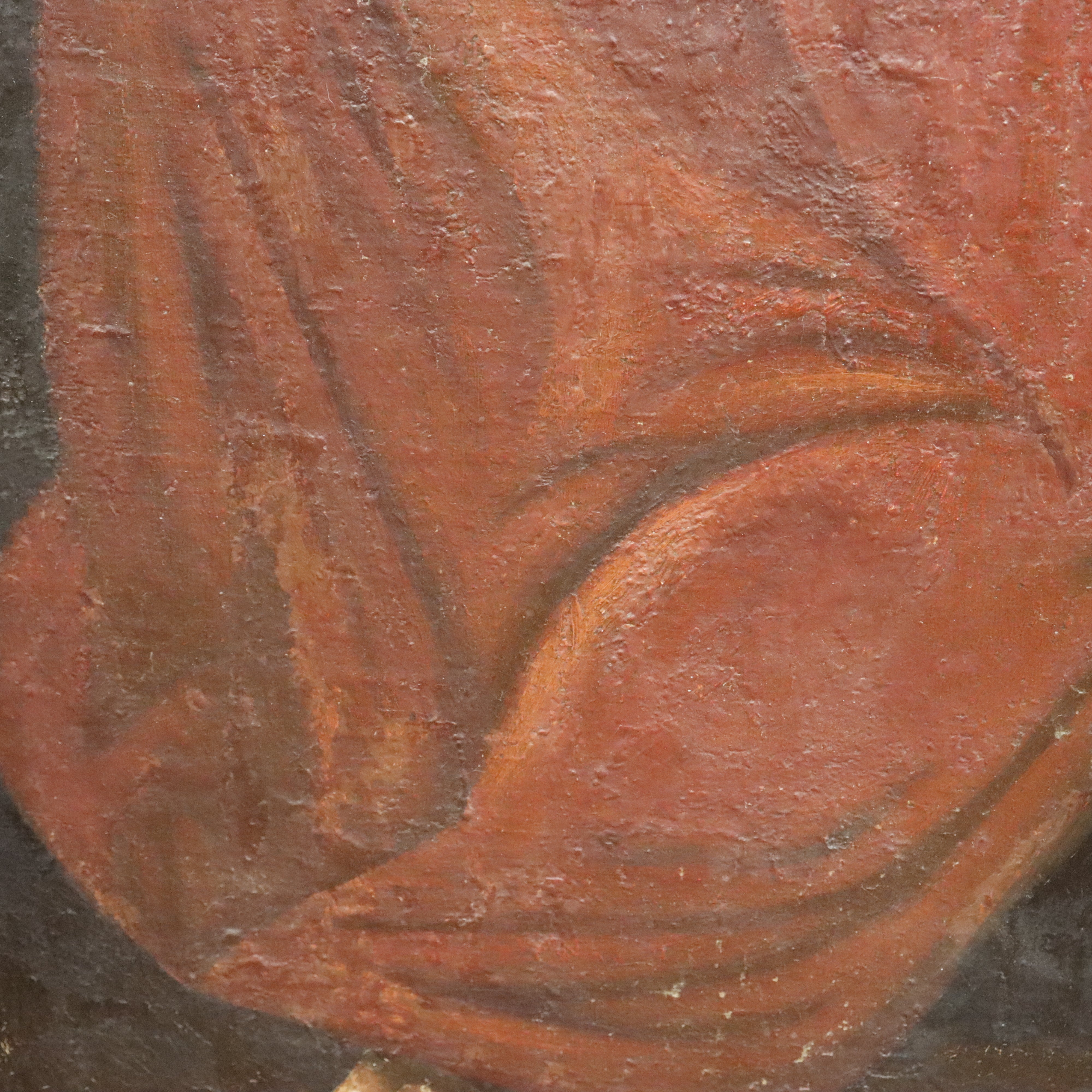 AW375: Antique Religious Painting Life of a Saint European School Oil on Canvas Painting 18th Century