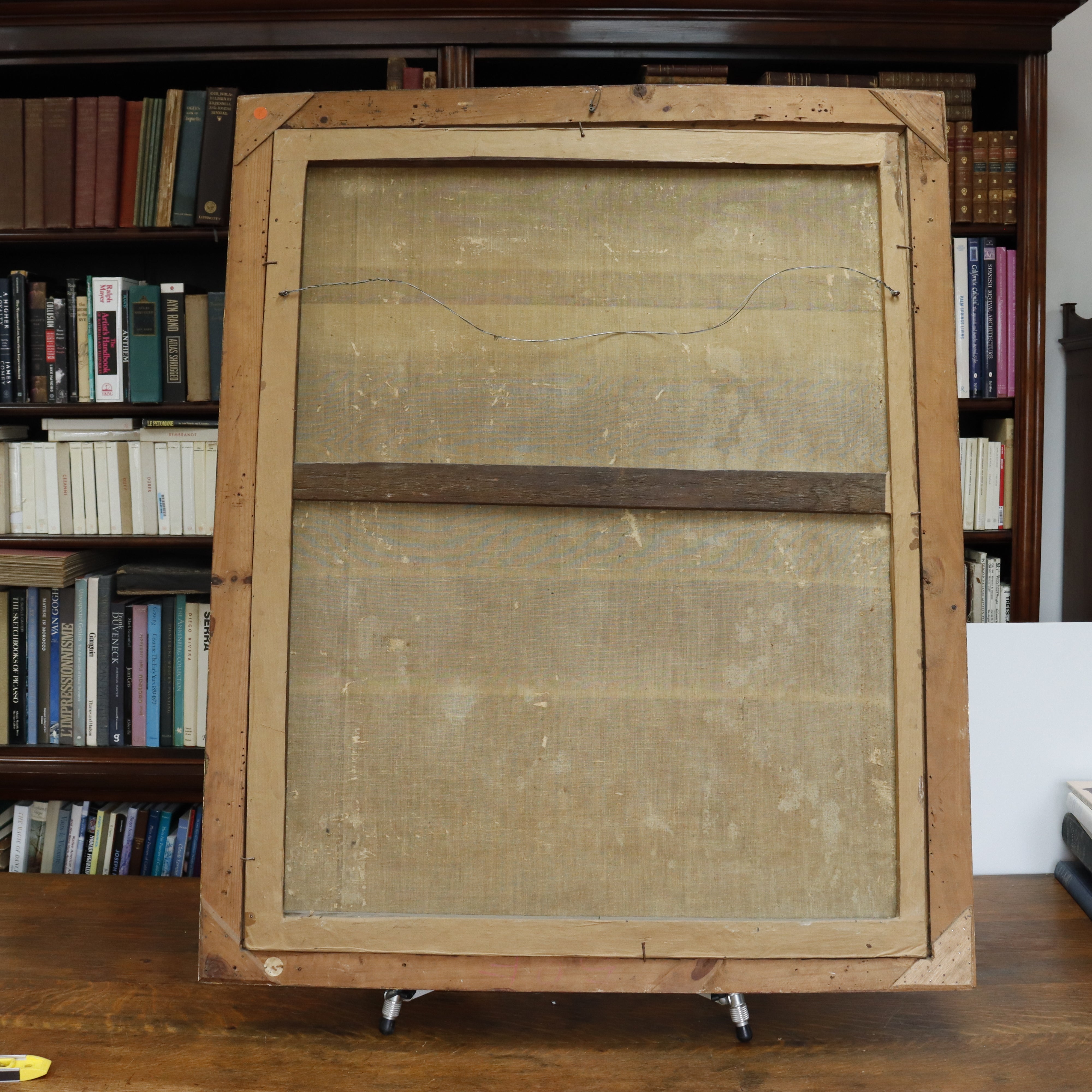 AW375: Antique Religious Painting Life of a Saint European School Oil on Canvas Painting 18th Century