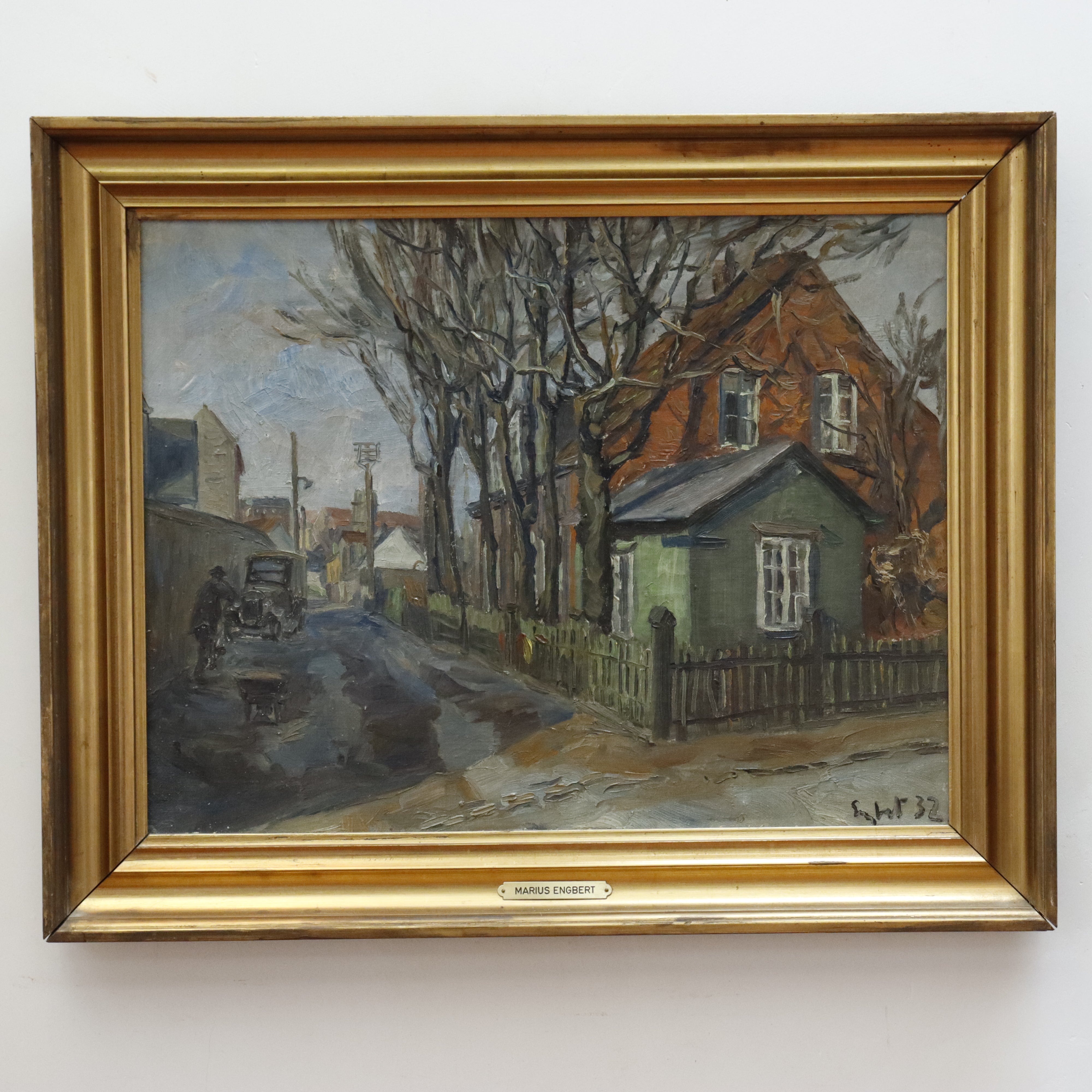 AW020: Marius Engbert American WPA Regionalist Oil on Canvas Painting Circa 1932