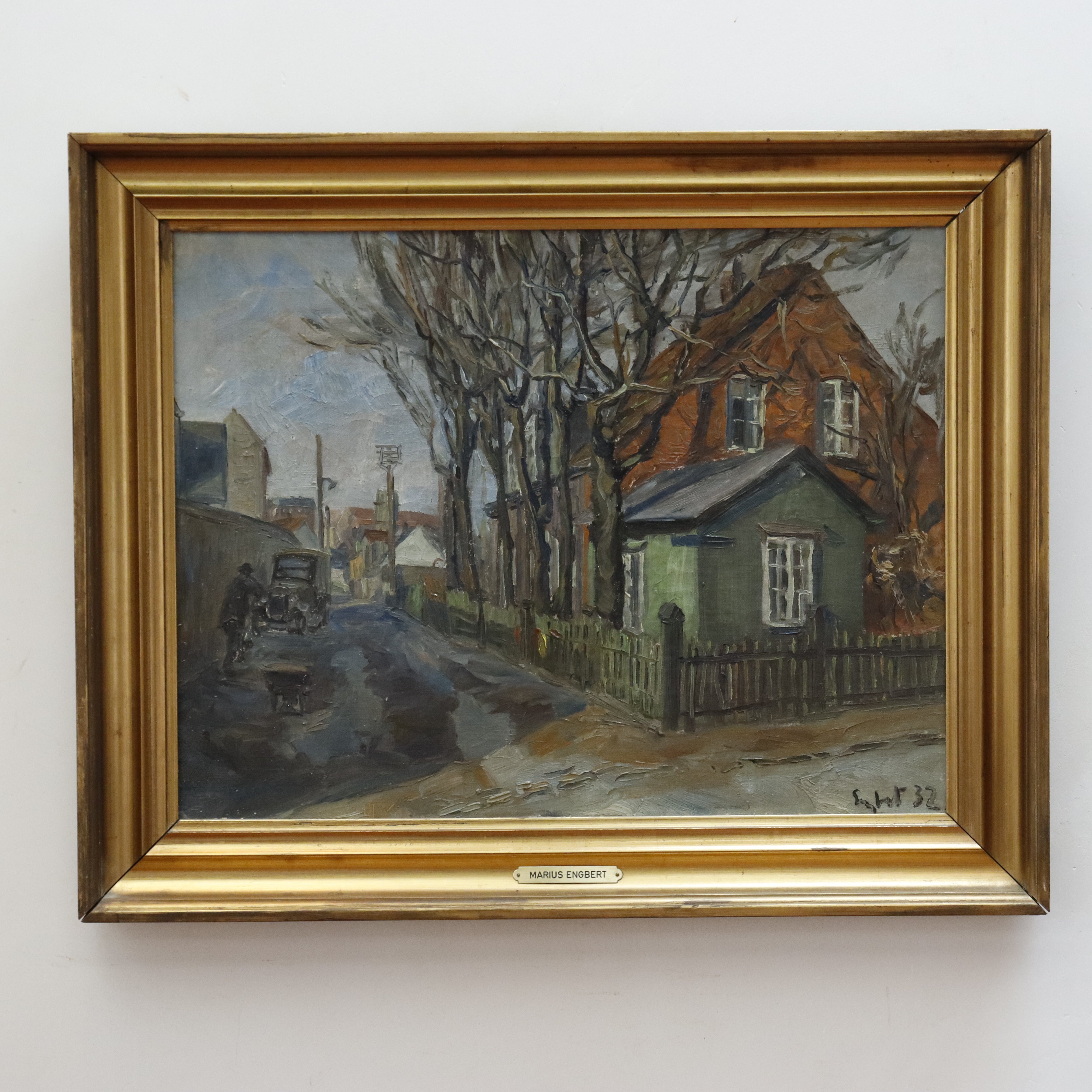AW020: Marius Engbert American WPA Regionalist Oil on Canvas Painting Circa 1932