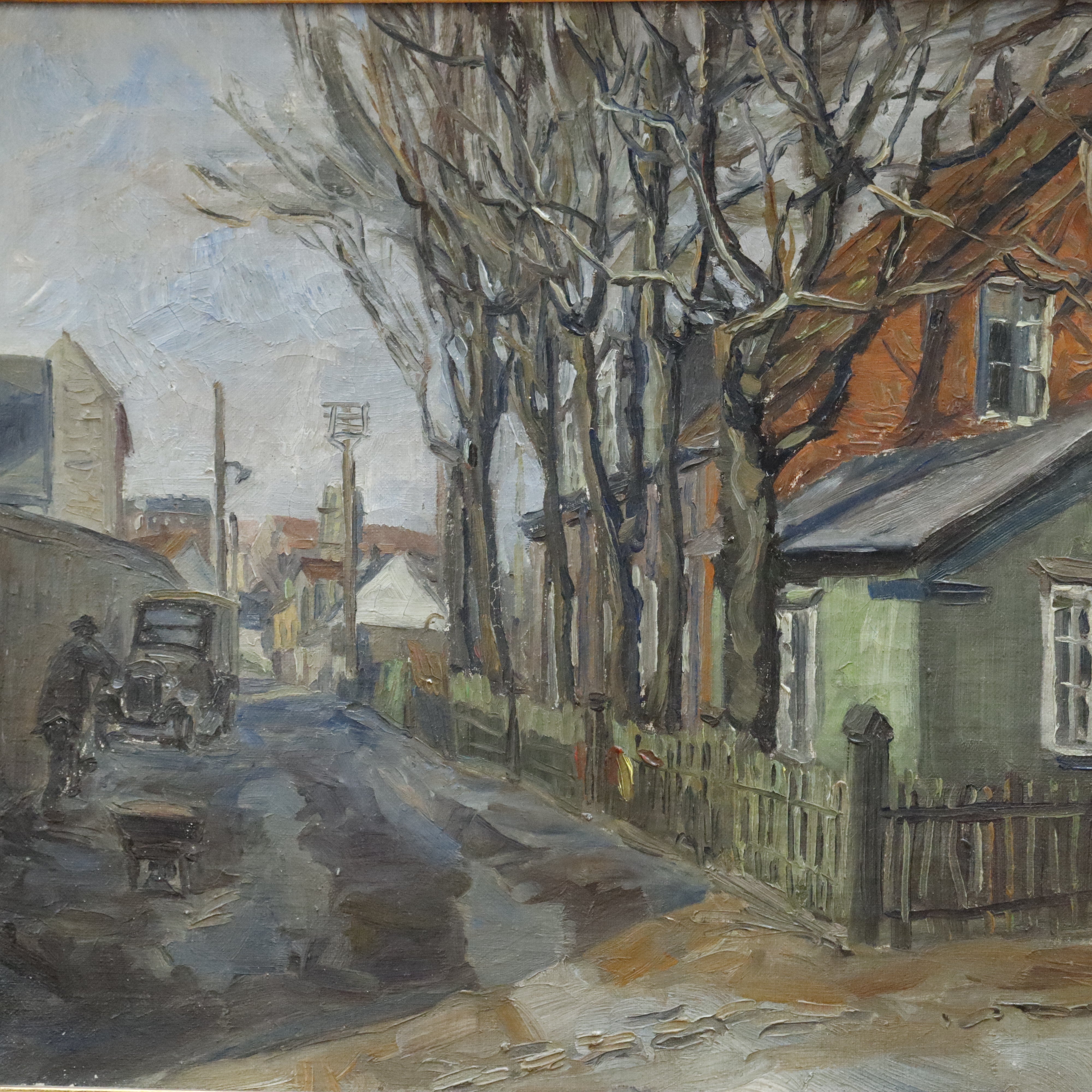 AW020: Marius Engbert American WPA Regionalist Oil on Canvas Painting Circa 1932