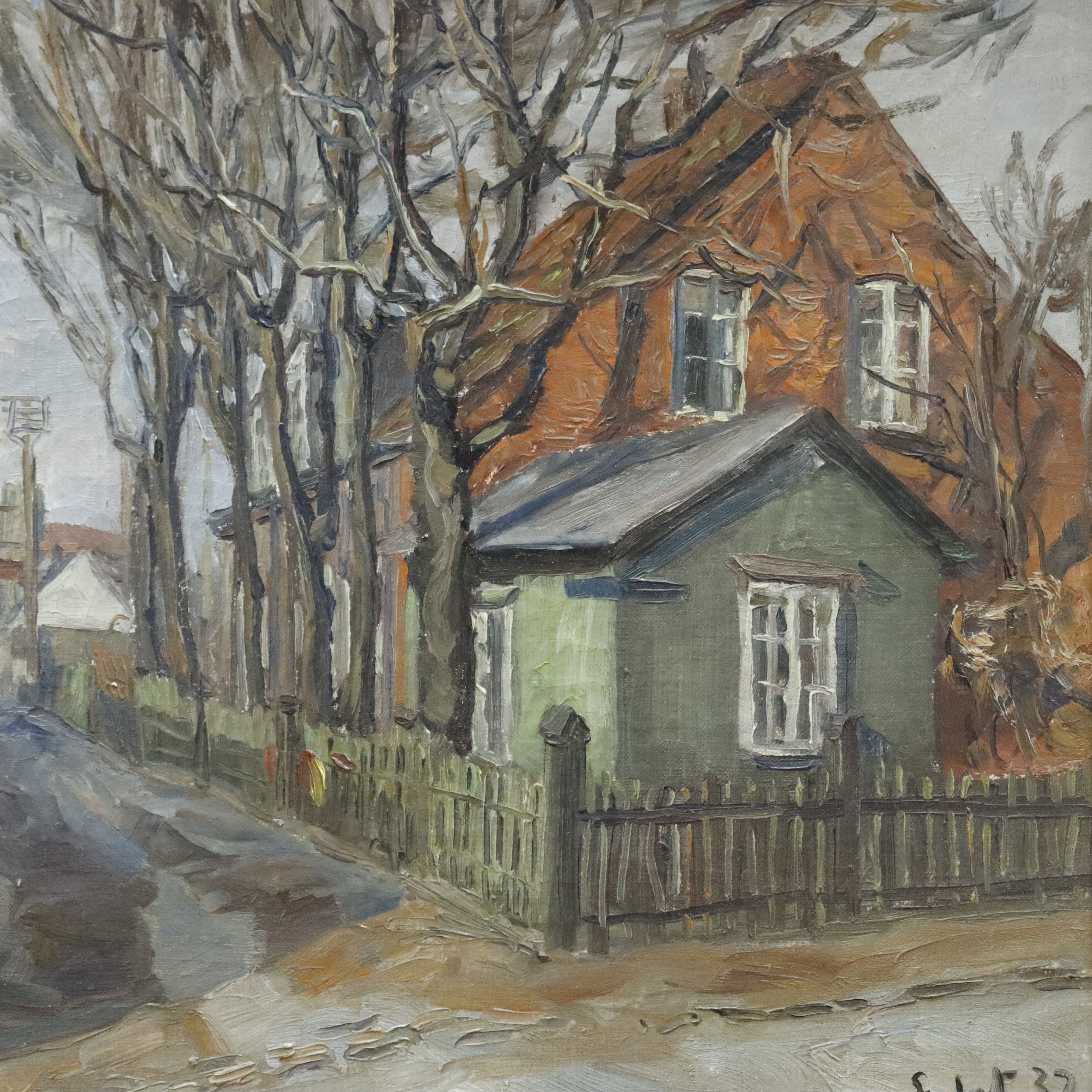 AW020: Marius Engbert American WPA Regionalist Oil on Canvas Painting Circa 1932