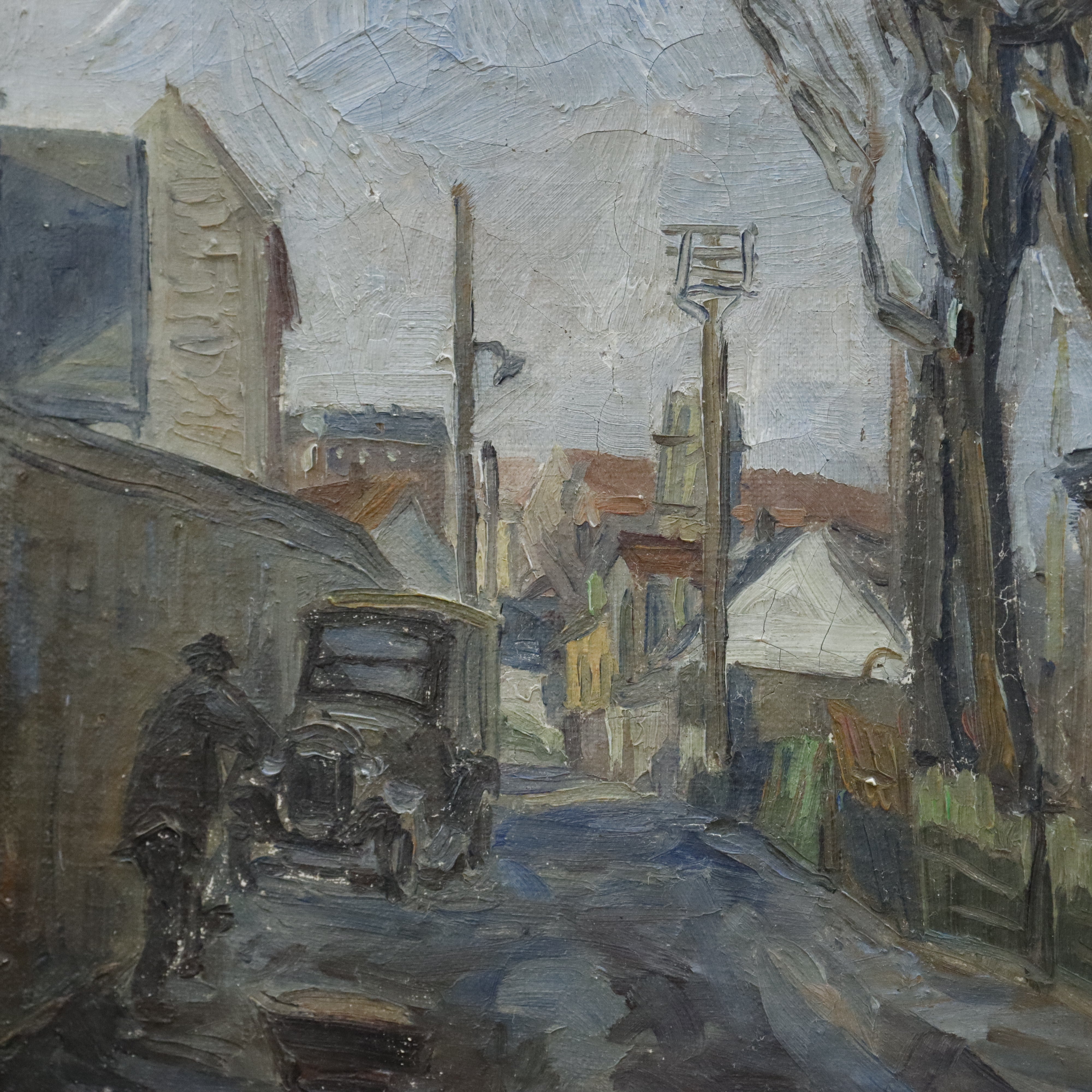 AW020: Marius Engbert American WPA Regionalist Oil on Canvas Painting Circa 1932