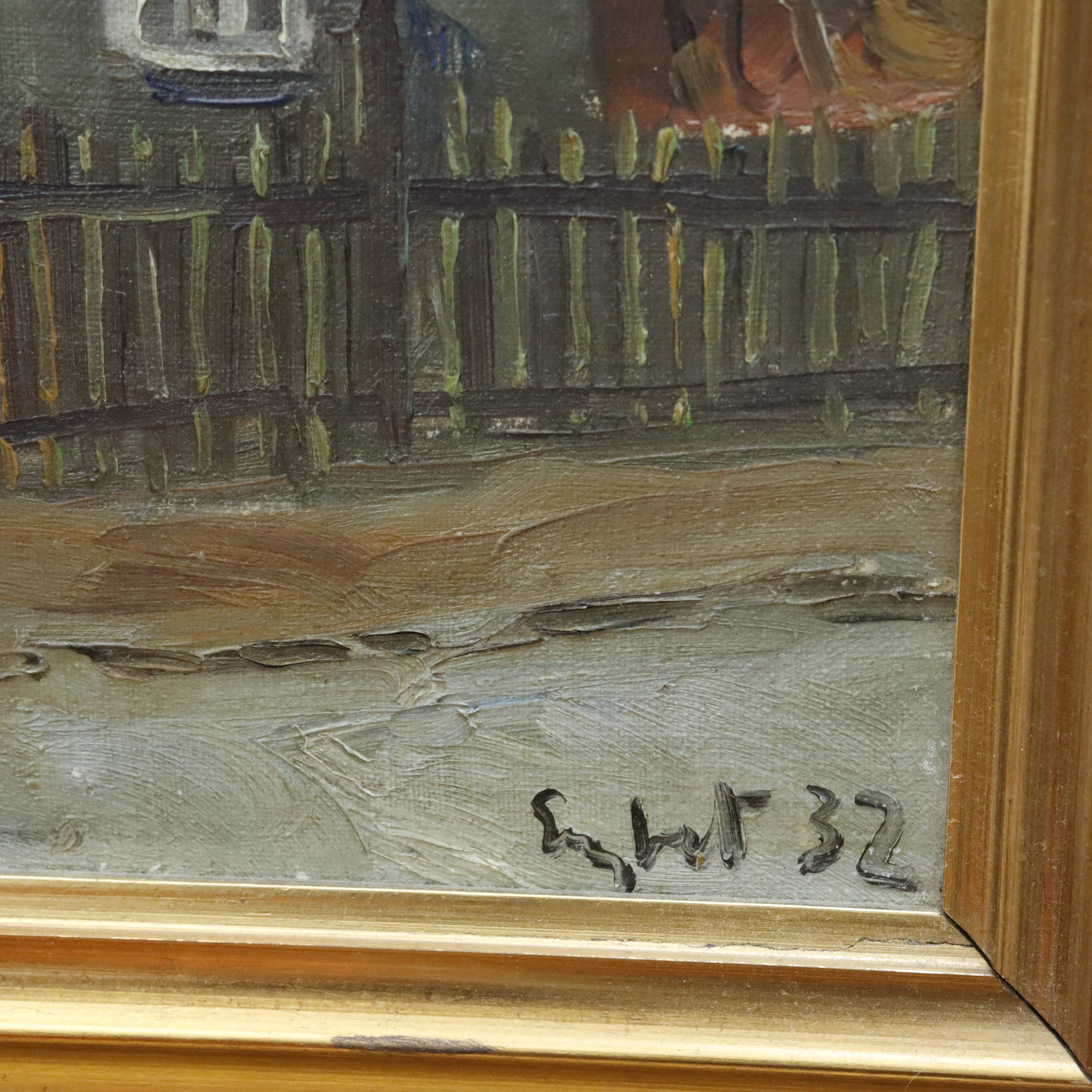 AW020: Marius Engbert American WPA Regionalist Oil on Canvas Painting Circa 1932