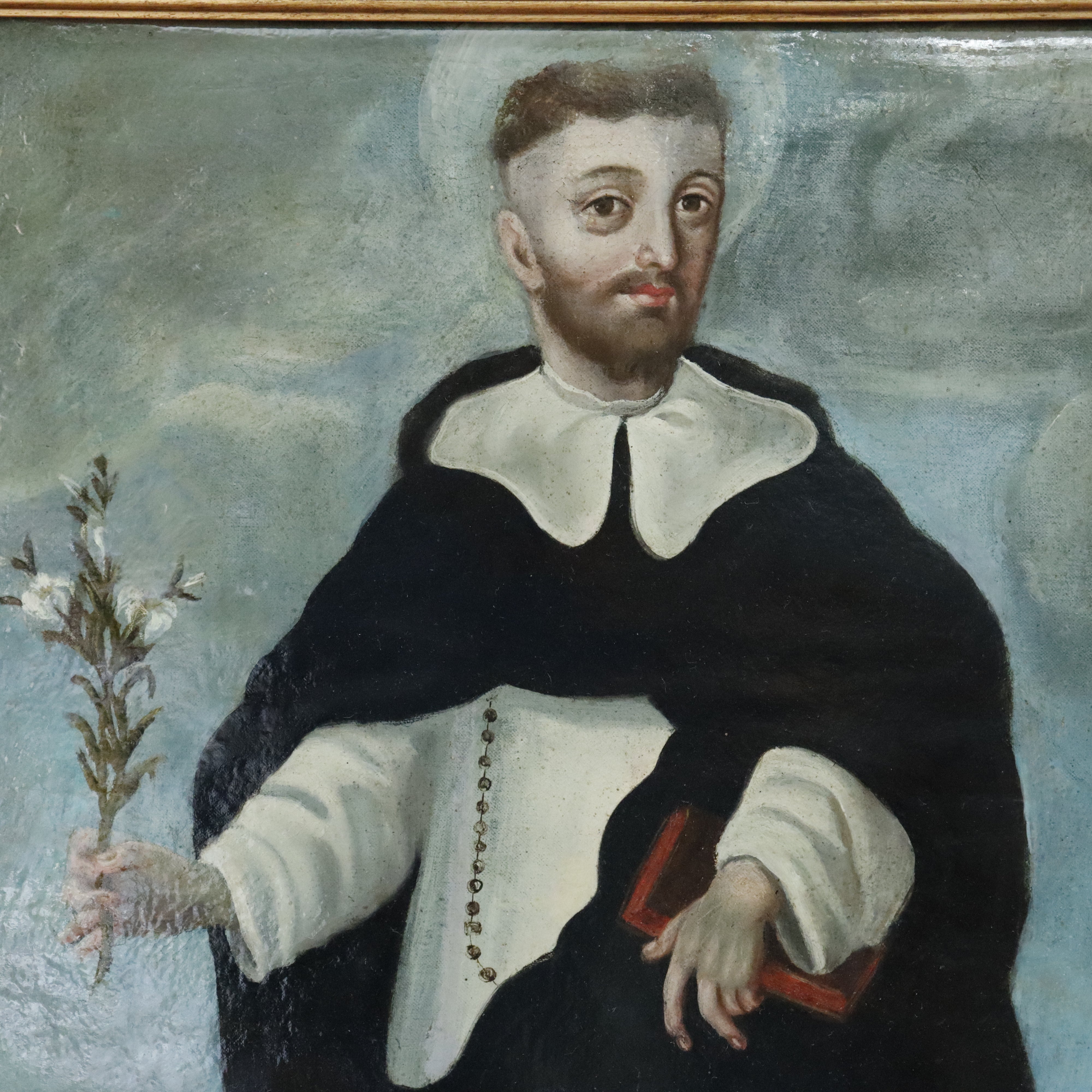 AW077: 18th Century Spanish Colonial School - Saint Dominic -  Oil on Canvas