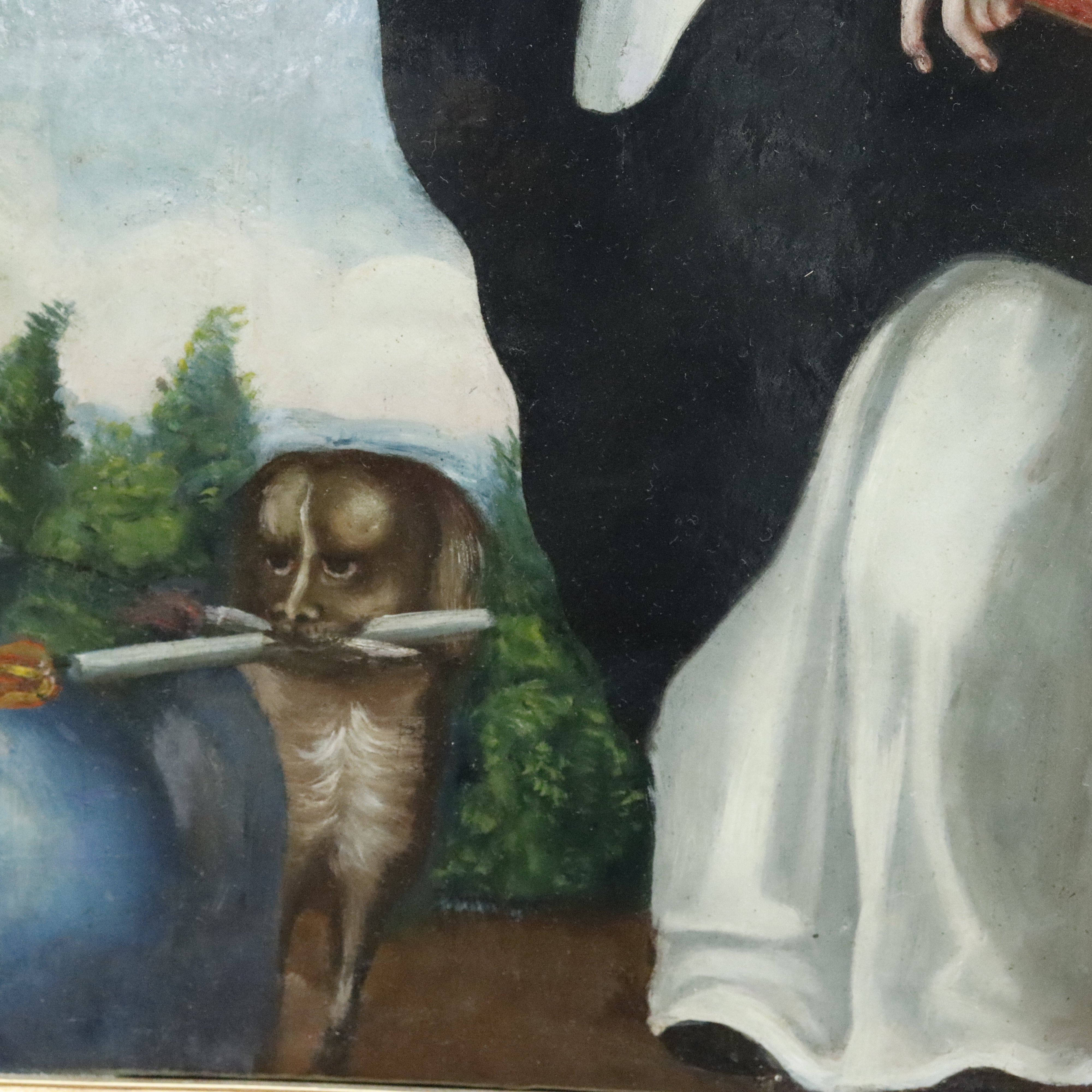 AW077: 18th Century Spanish Colonial School - Saint Dominic -  Oil on Canvas